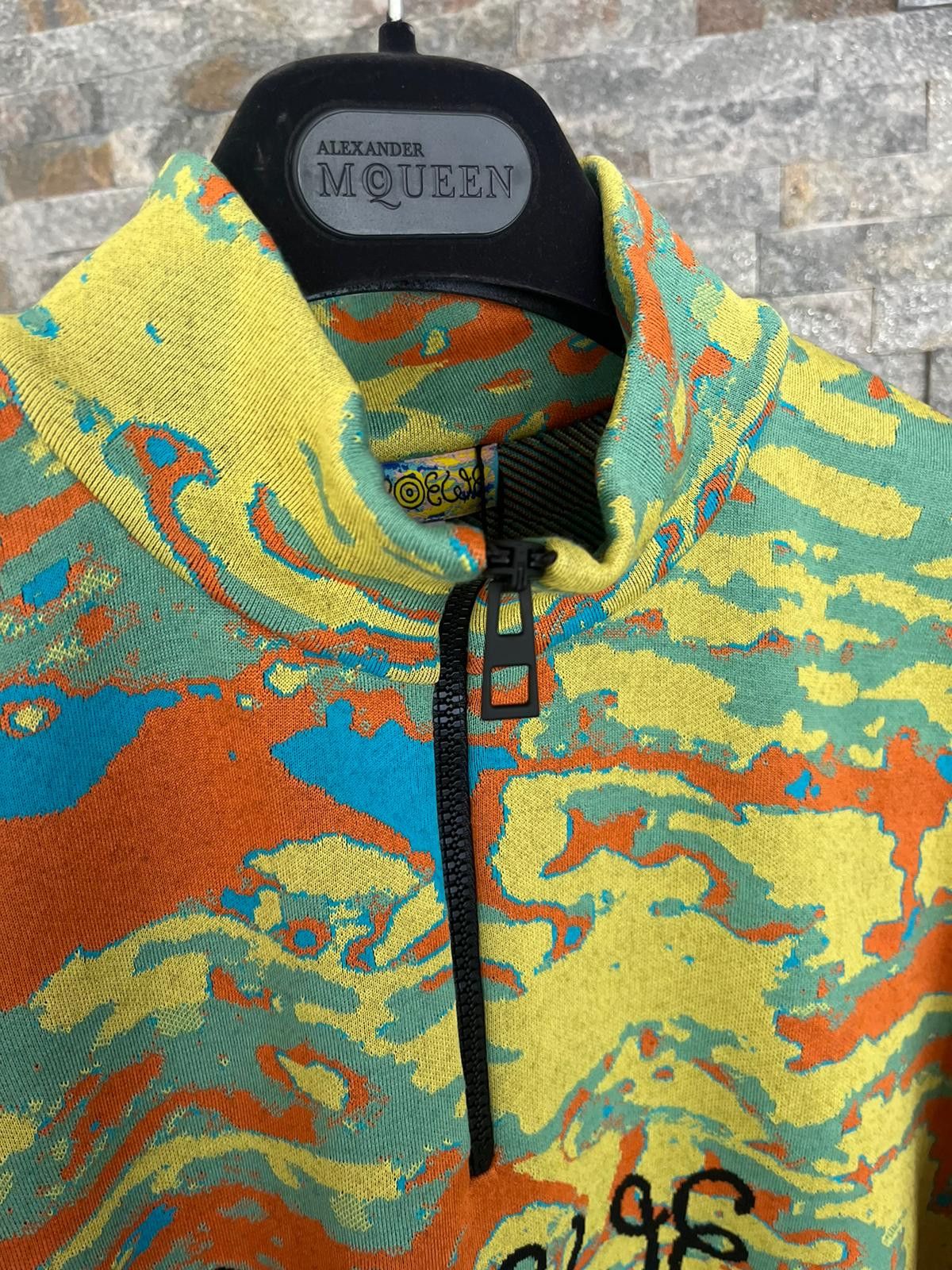 ELN High Neck Digital Camo Sweater in Multicolor