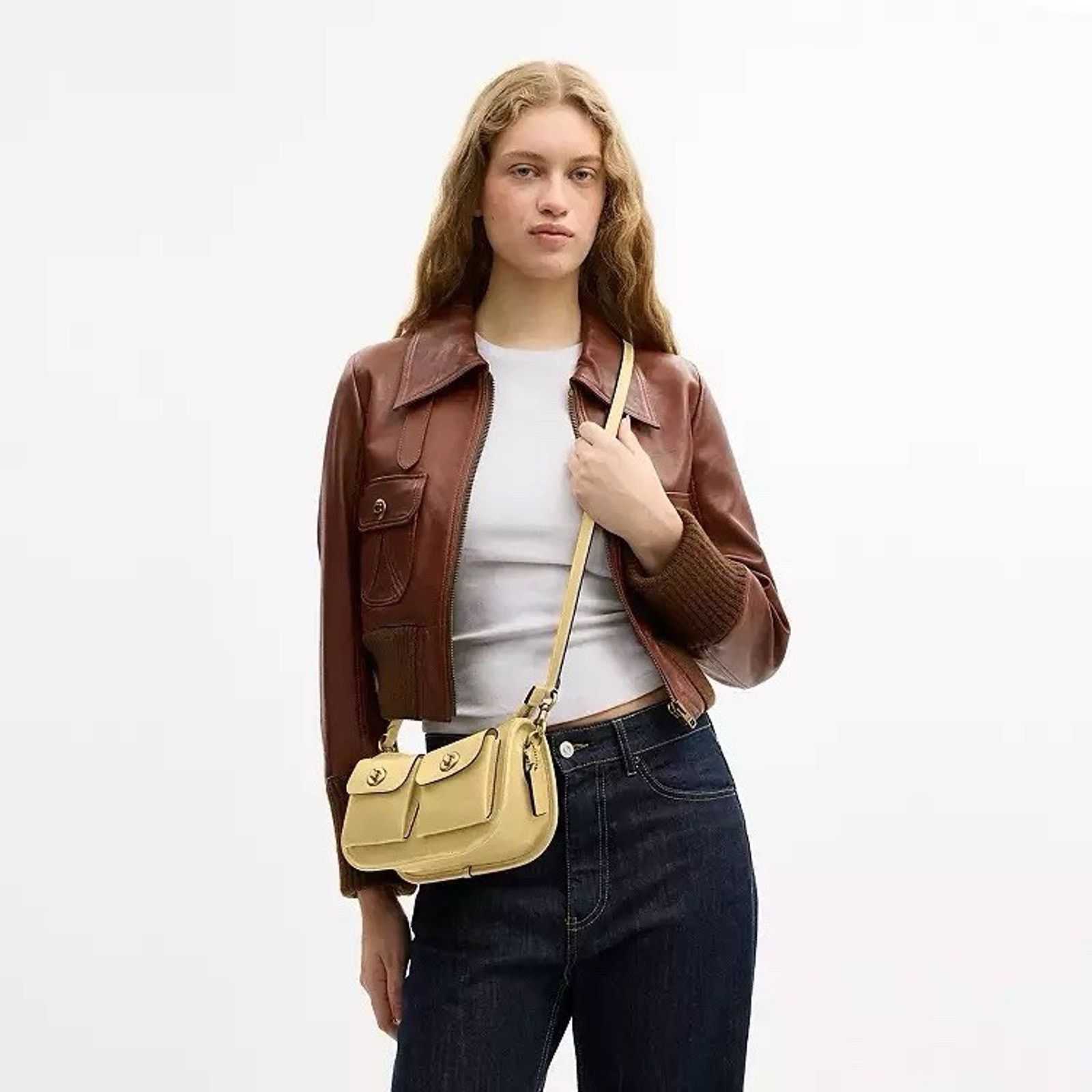 Coach NWT Coach Twin Turnlock Waverly Bag Vanilla CDZ20 Leather Size ONE SIZE - 10 Thumbnail