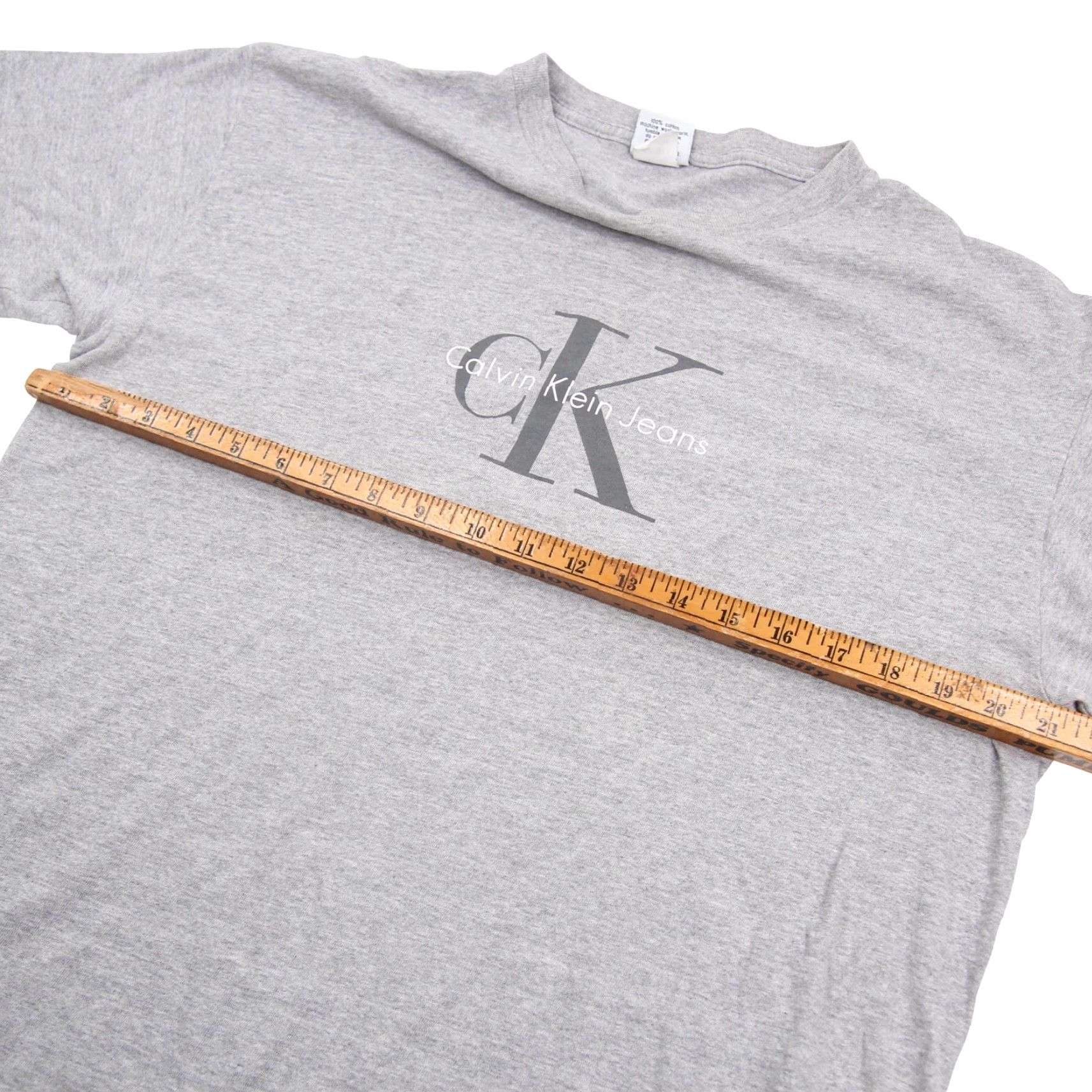 Calvin Klein VINTAGE Calvin Klein Mens Small/Medium Graphic Spellout T Shirt Grey Size US M / EU 48-50 / 2 - 6 Thumbnail