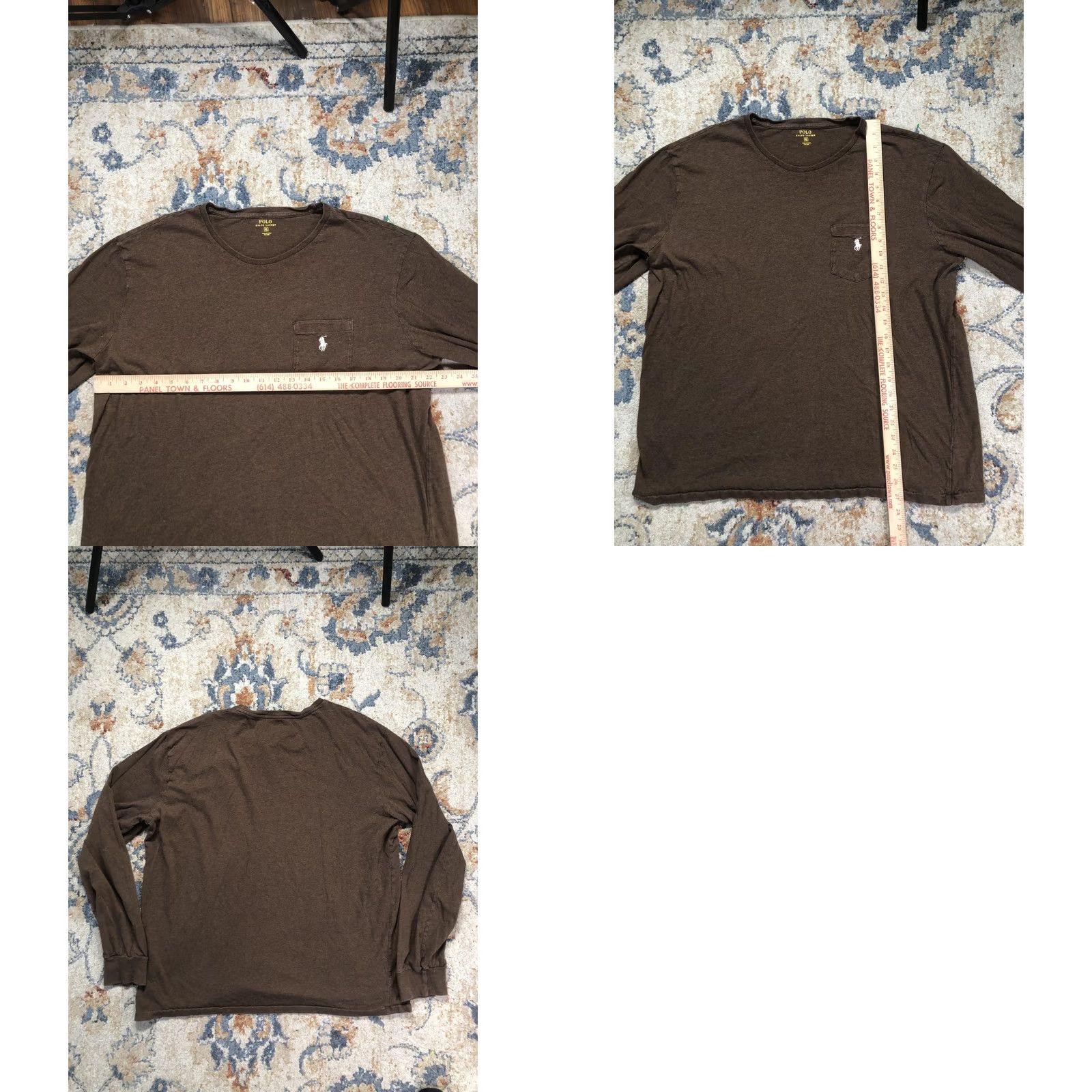 Polo Ralph Lauren Polo Ralph Lauren Shirt Mens XL Brown Long Sleeve Pocket Pony Logo Crewneck Size US XL / EU 56 / 4 - 8 Thumbnail