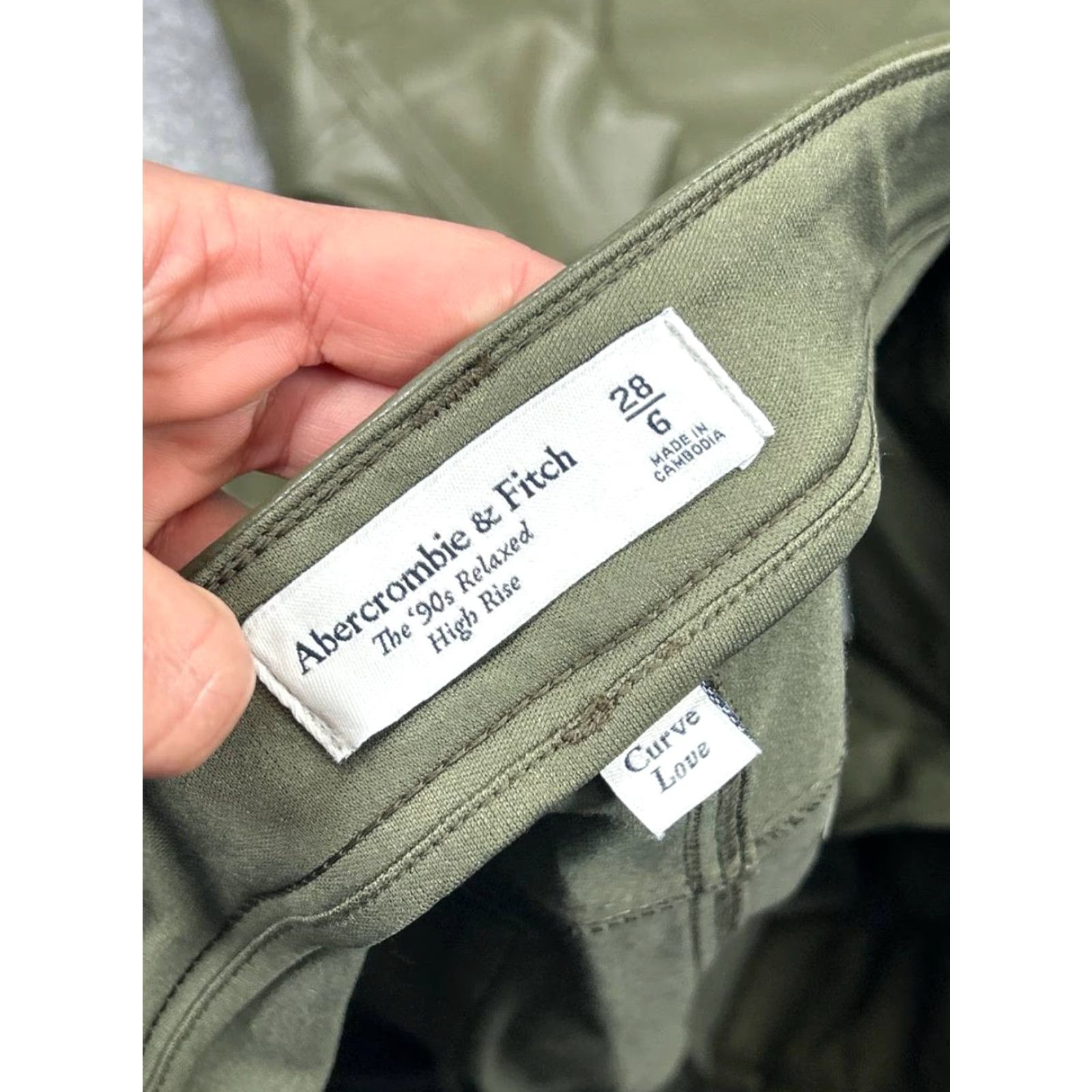 Abercrombie & Fitch Abercrombie & Fitch Curve Love The 90s Relaxed Cargo Pants Womens 28 Green Size 28" / US 6 / IT 42 - 7 Thumbnail