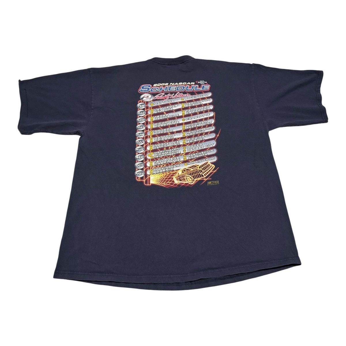 Chase Authentics 2002 Rusty Wallace Schedule Distressed Shirt Men's 2XL Size US XL / EU 56 / 4 - 5 Thumbnail
