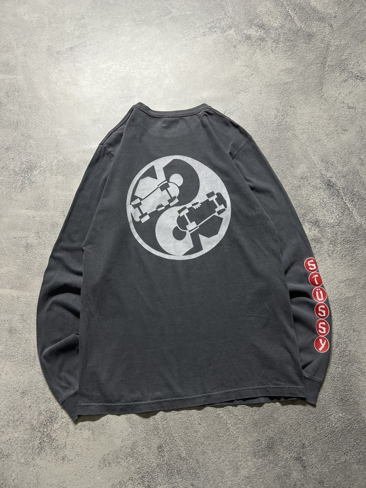 Stussy Vintage Y2k Faded Style Stussy 🩶 Japan Skate Long Sleeve 00s Size US S / EU 44-46 / 1 - 1 Thumbnail