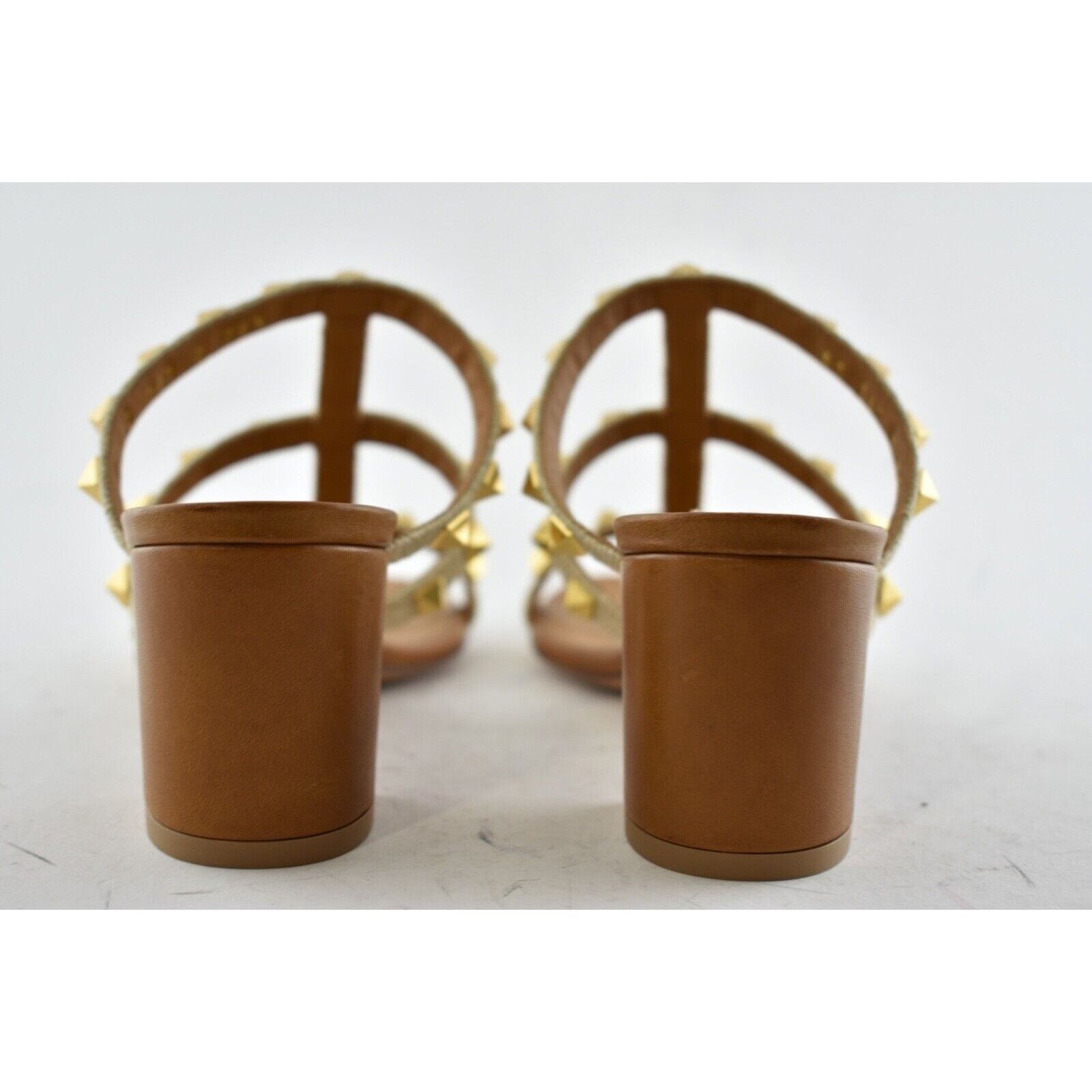 Valentino Valentino Rockstud City Slide 60mm Brown Mule Caged Size US 6 / IT 36 - 11 Thumbnail