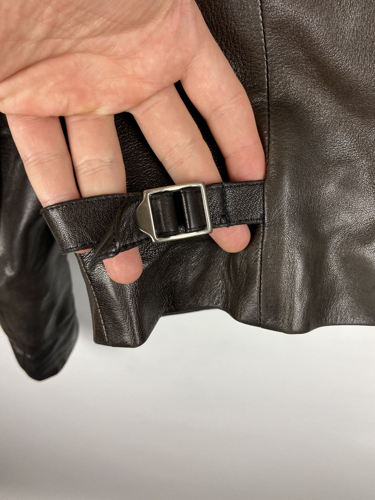Other Vintage Vent Couvert Women’s Leather Biker Belted Jacket Size XS / US 0-2 / IT 36-38 - 24 Thumbnail