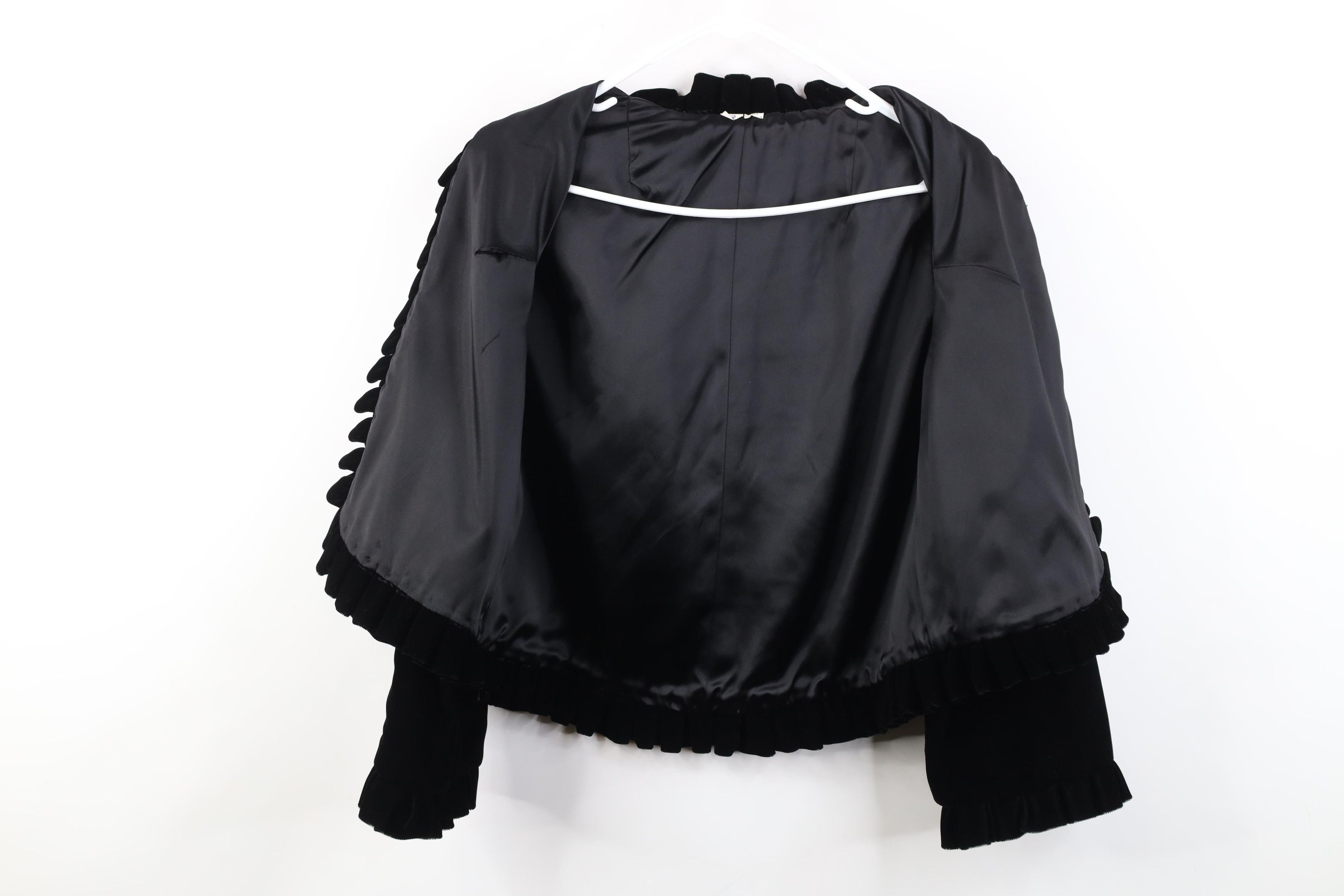 Vintage Vintage 60s 70s Streetwear Sleeve Ruffled Velvet Jacket USA Size S / US 4 / IT 40 - 9 Thumbnail