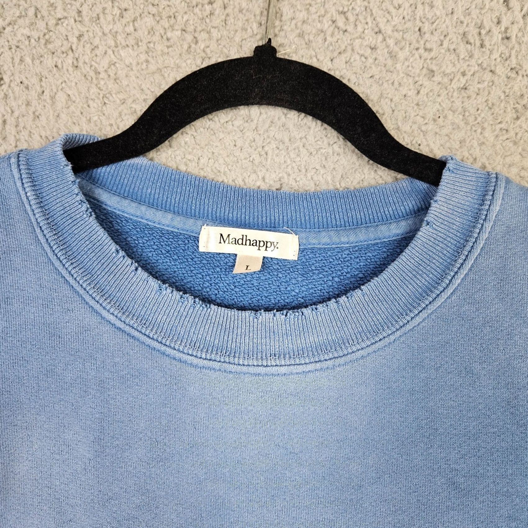 Madhappy MADHAPPY Women's Blue Acid Wash Cropped Sweatshirt Top Regular Size L Size L / US 10 / IT 46 - 8 Thumbnail