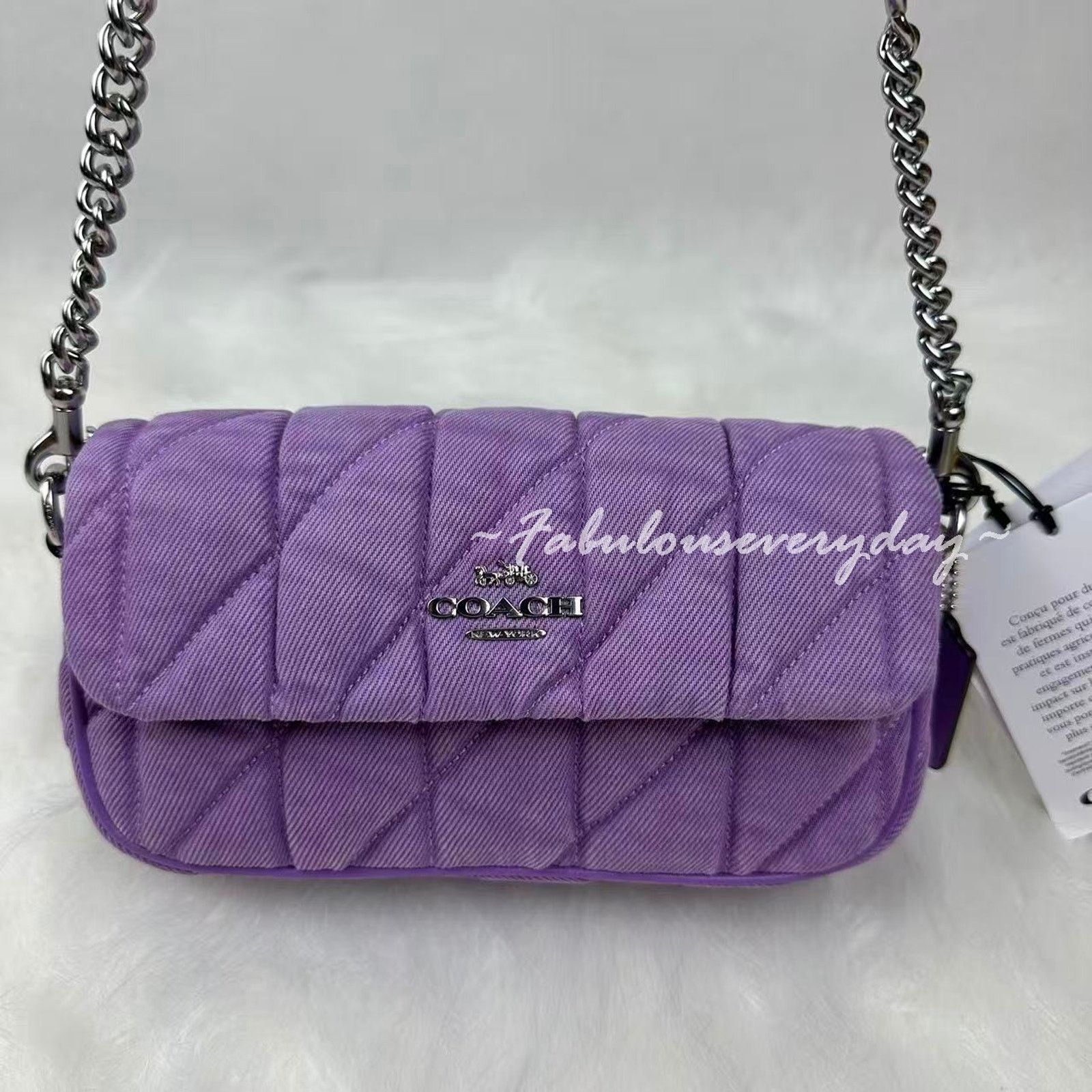 Coach Coach Hailey Flap Shoulder xbody Quilted Denim/Silver/Iris Size ONE SIZE - 2 Thumbnail