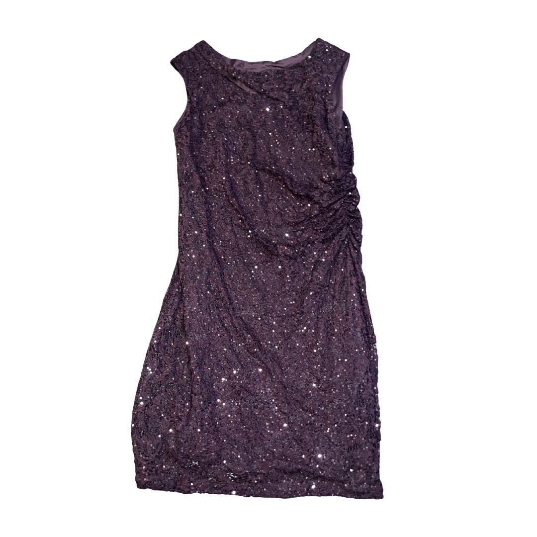Other Scarlett Purple Sequin Ruched Dress SZ 12 Special Occassion Size XL / US 12-14 / IT 48-50 - 1 Thumbnail