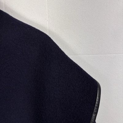 St. John St. John Womens Sz L Navy Wool Angora Cashmere Coat Leather Size L / US 10 / IT 46 - 3 Thumbnail