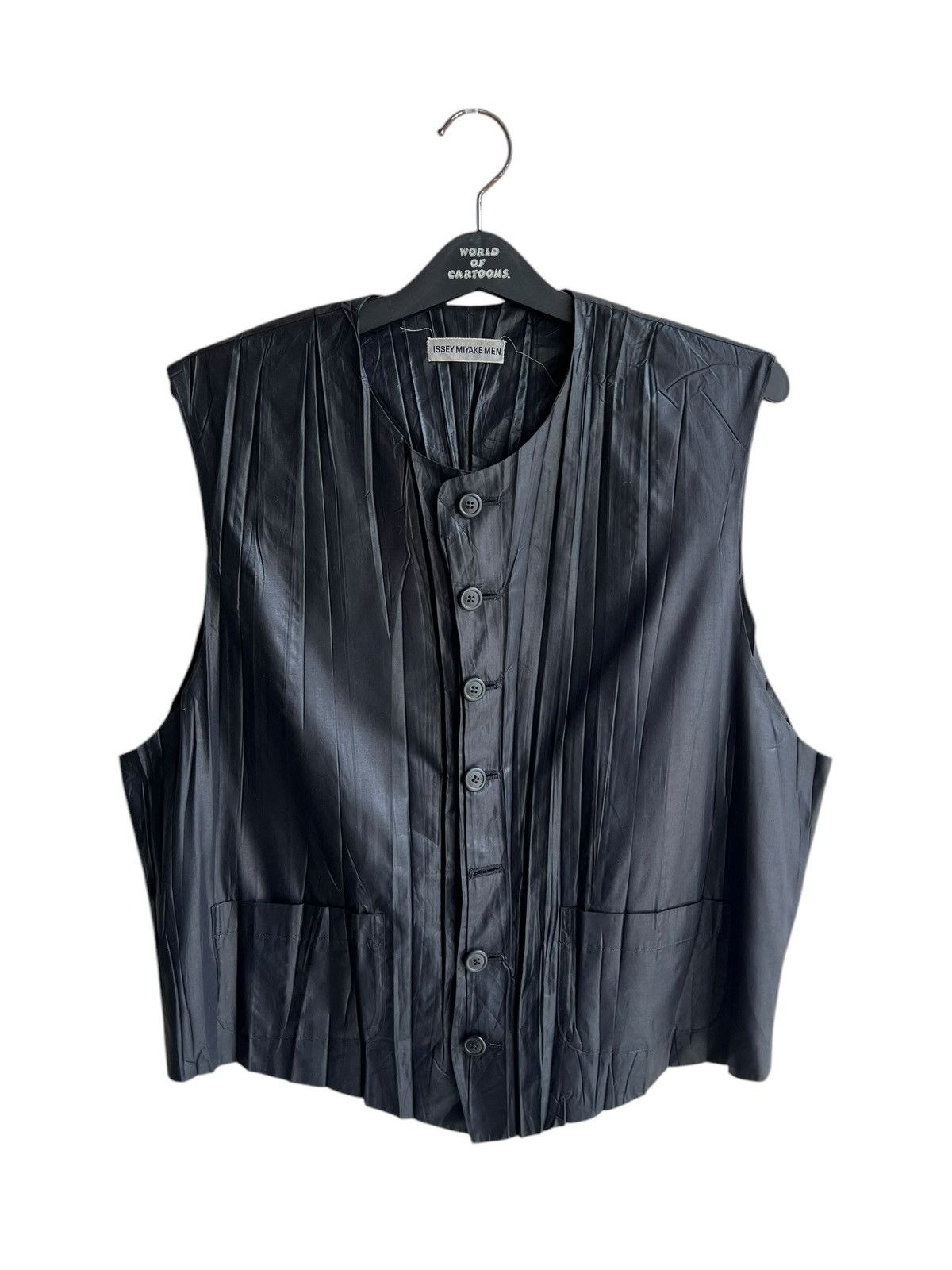 Issey Miyake Vintage Issey Miyake Men Pleated Vest Black Size US M / EU 48-50 / 2 - 18 Thumbnail