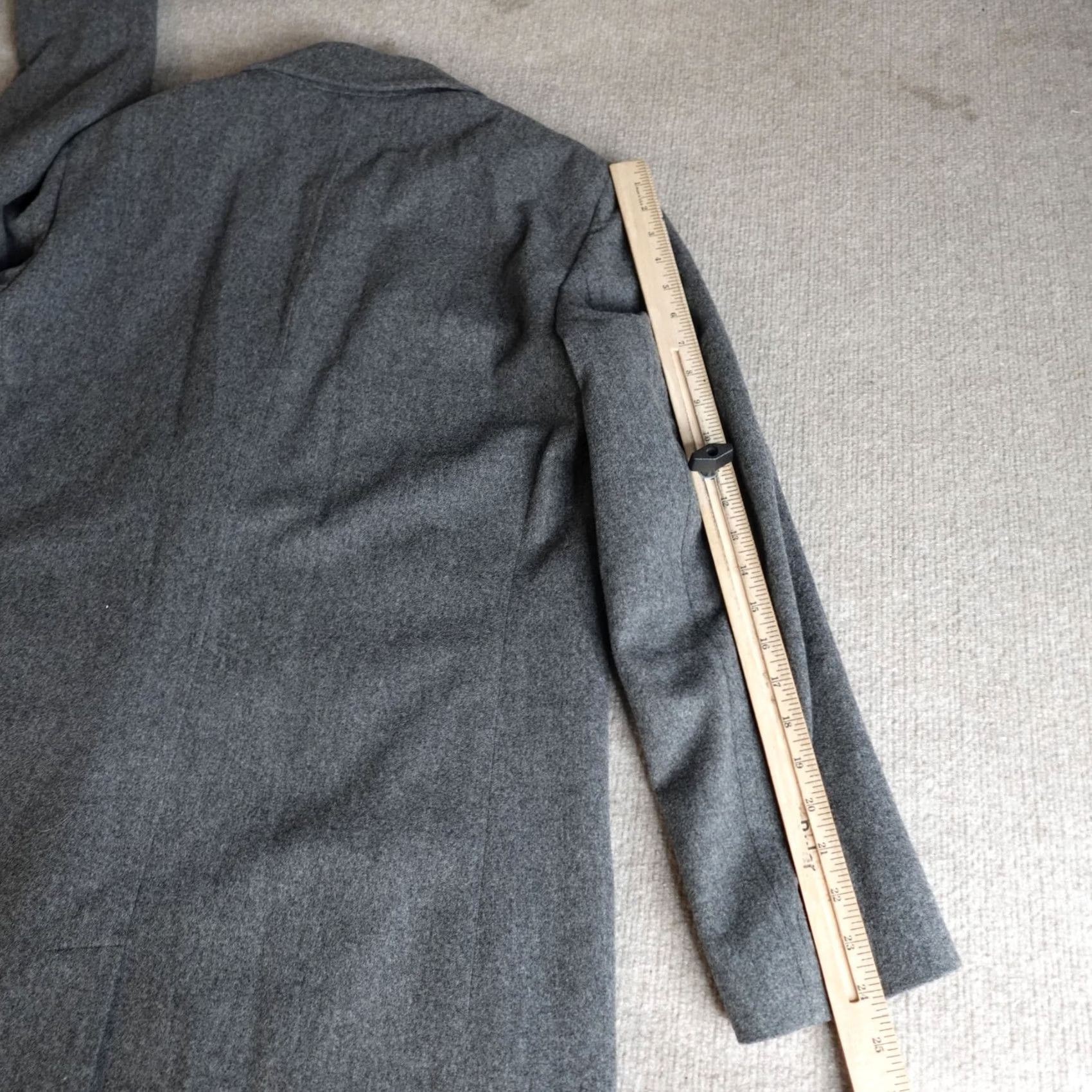 Vintage Tom James Topcoat 38R Gray Wool Overcoat Mens Size US XXS / EU 40 - 5 Thumbnail