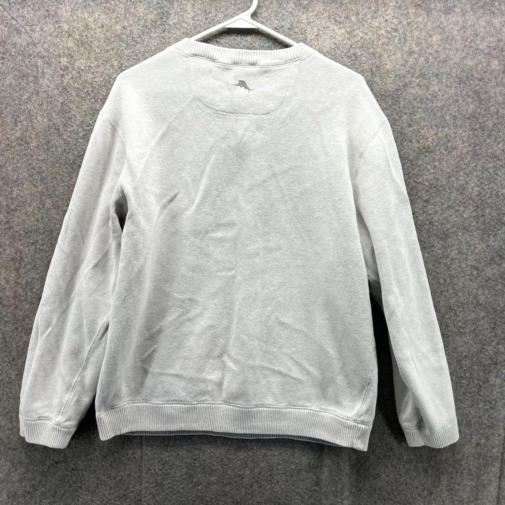 Tommy Bahama VINTAGE Tommy Bahama Sweater Mens Medium Gray Reversible Fleece Cotton Pullover Knit Shirt Pullover Mens M Gray Logo Vintage - Size US M / EU 48-50 / 2 - 4 Thumbnail