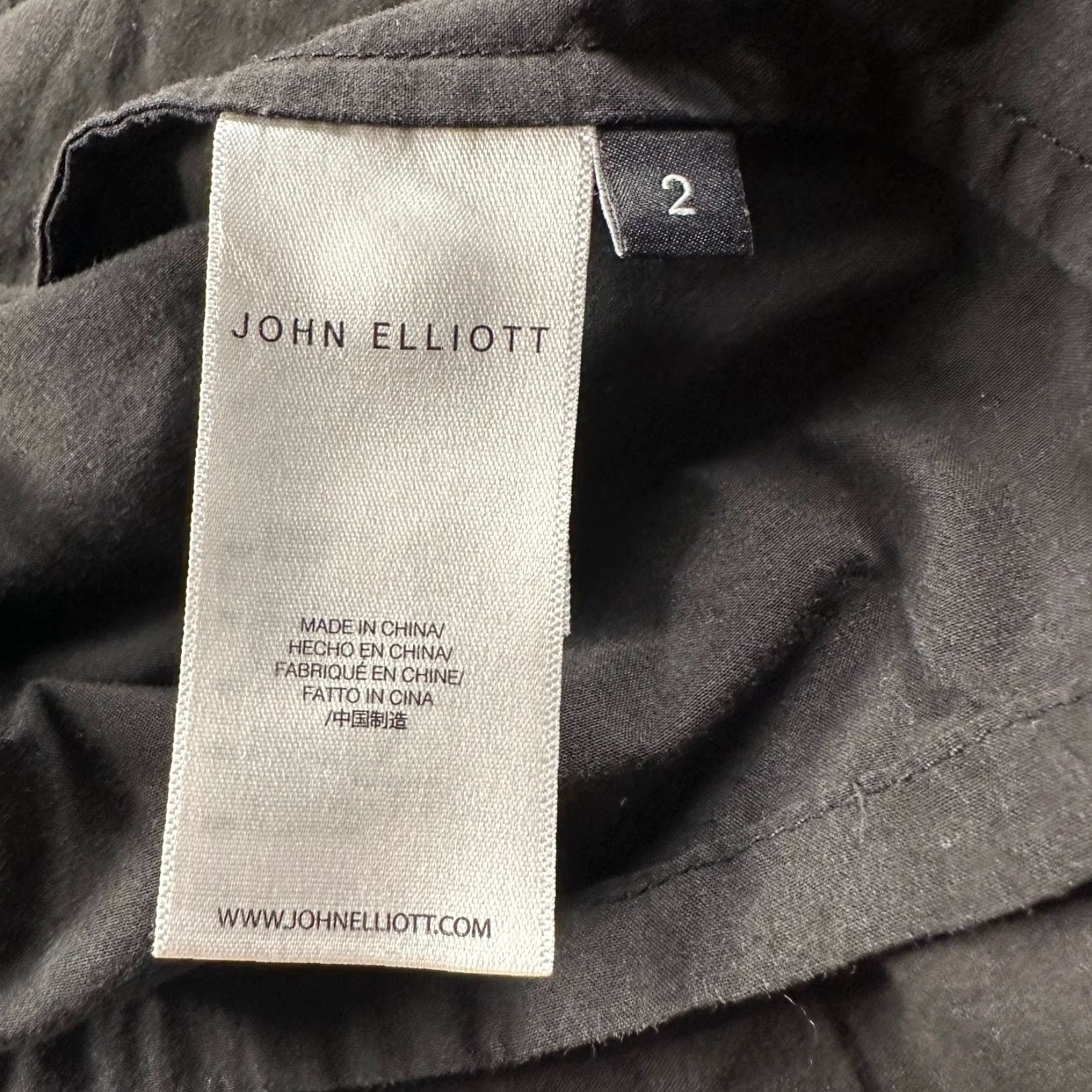 John Elliott John Elliott Camp Shirt Men's Size 2 Black Casual Button Down Loop Collar Size US XS / EU 42 / 0 - 7 Thumbnail