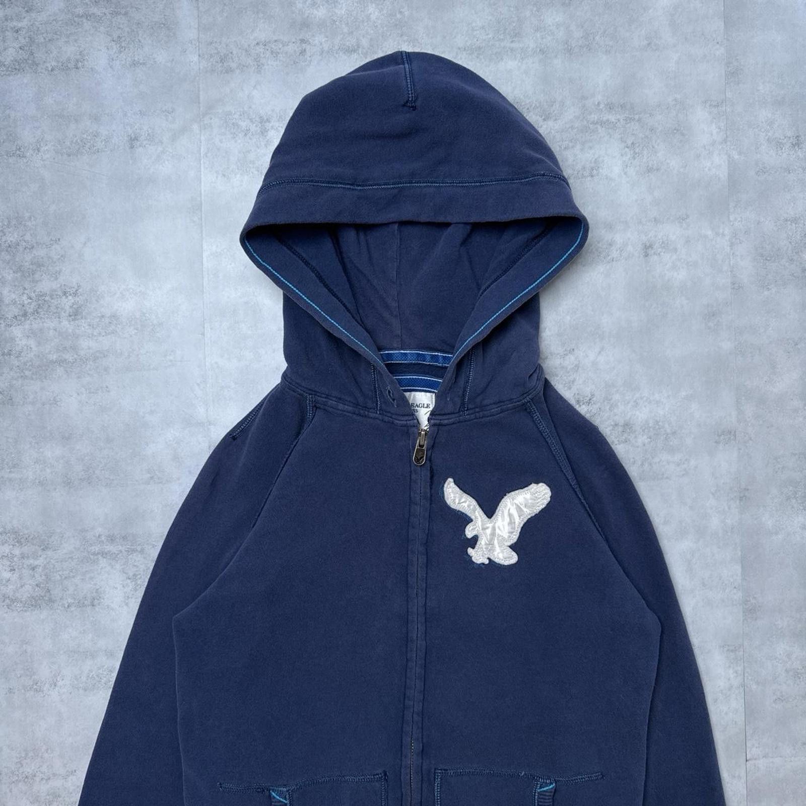 American Eagle Outfitters Y2K American Eagle 00s Blue Navy Zip Up Jacket Size S / US 4 / IT 40 - 4 Thumbnail