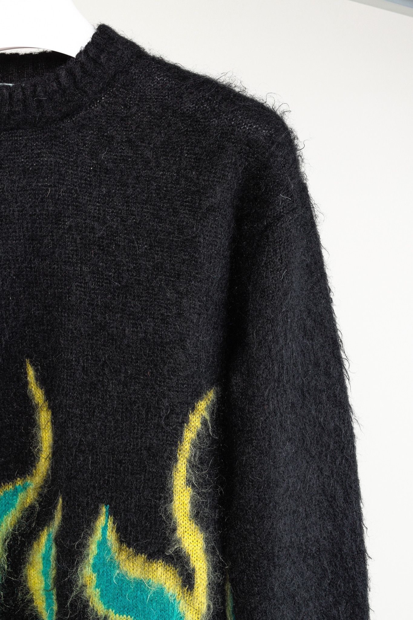 Prada Prada AW/18 Black Flame Intarsia-Knit Mohair-Blend Sweater Size XS / US 0-2 / IT 36-38 - 5 Thumbnail