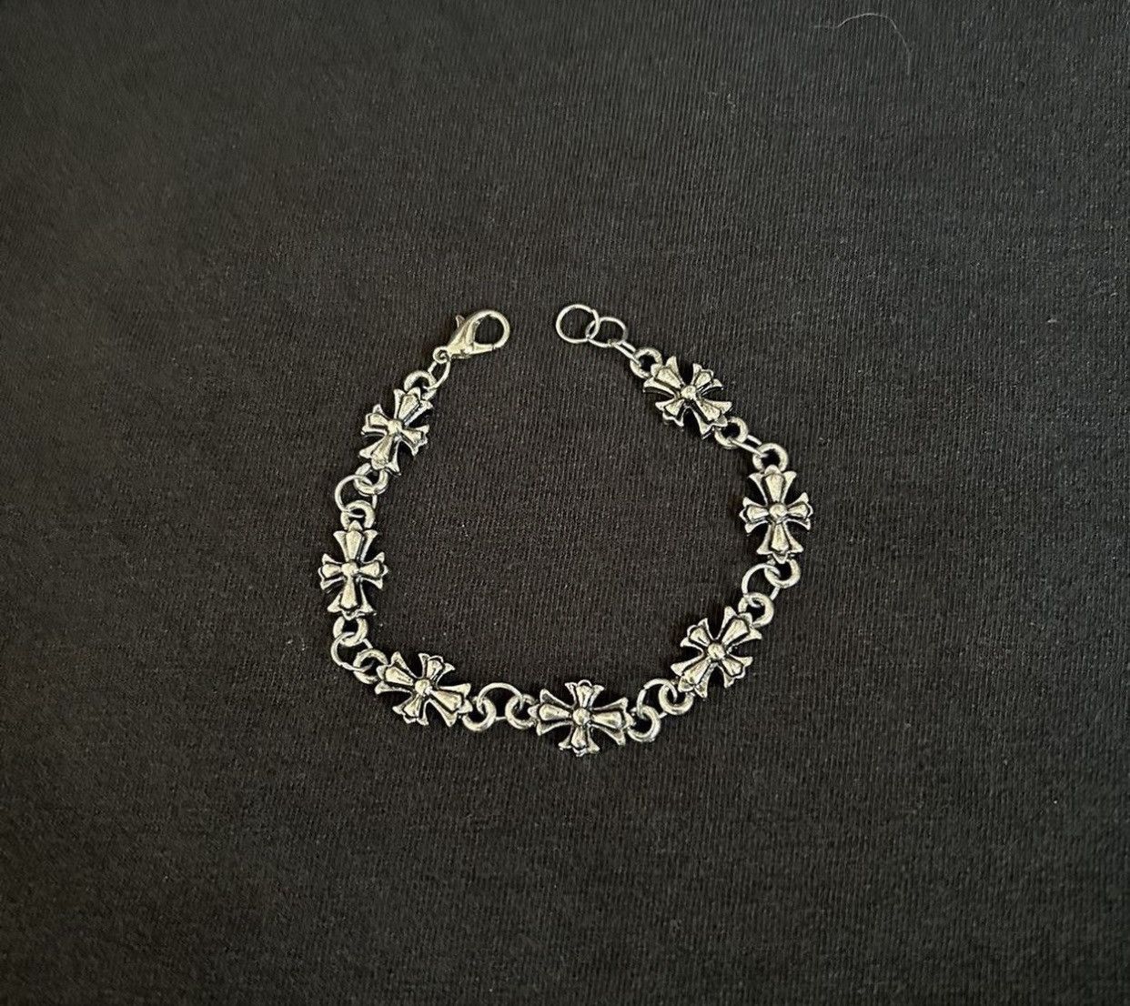 Vintage Vintage 2000s Style Silver Cross Hip Hop Punk Bracelet Size ONE SIZE - 1 Thumbnail