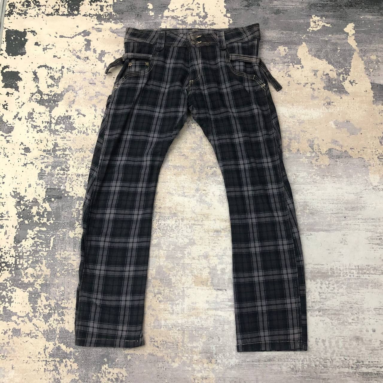 If Six Was Nine × Japanese Brand P822 PUNK TARTAN SKINNY PANTS Size US 32 / EU 48 - 2 Thumbnail