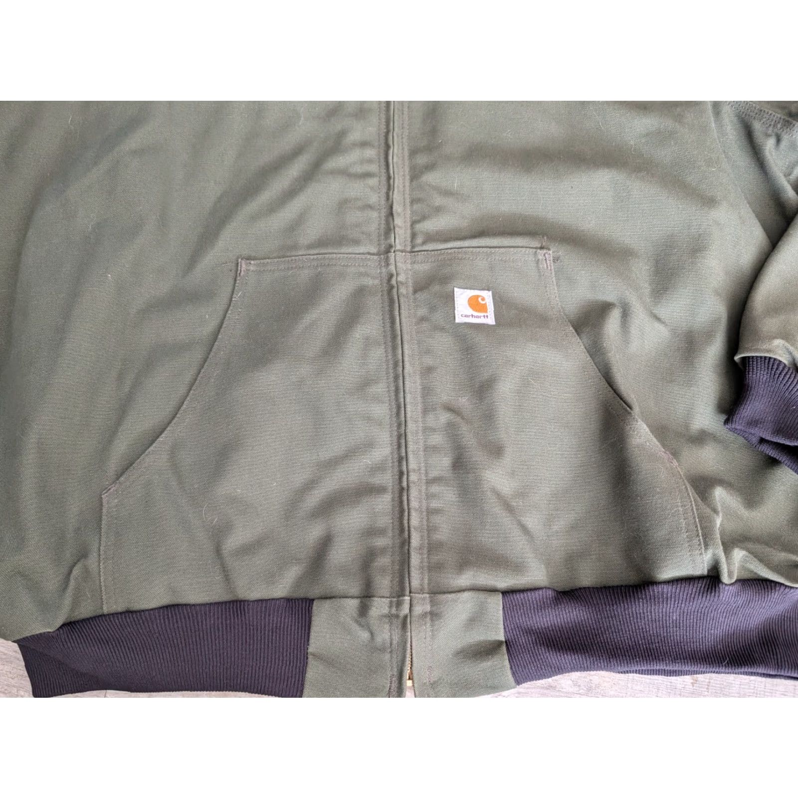 Carhartt VINTAGE Carhartt Jacket Mens 2XLT Military Green Canvas Bomber J131 GRN Y2K Workwear Size US XXL / EU 58 / 5 - 2 Thumbnail