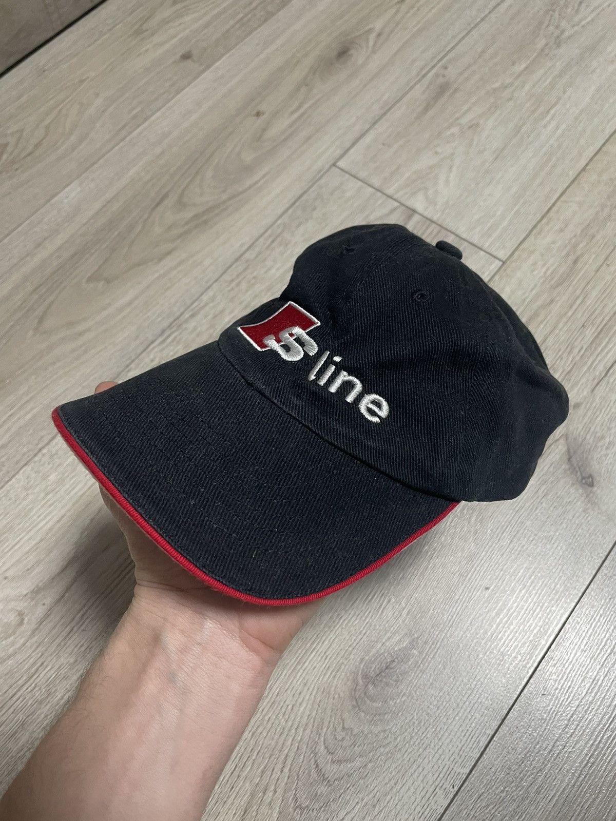 Audi Vintage Audi S Line Cap Black Red Trim Motorsport Hat Size ONE SIZE - 1 Thumbnail