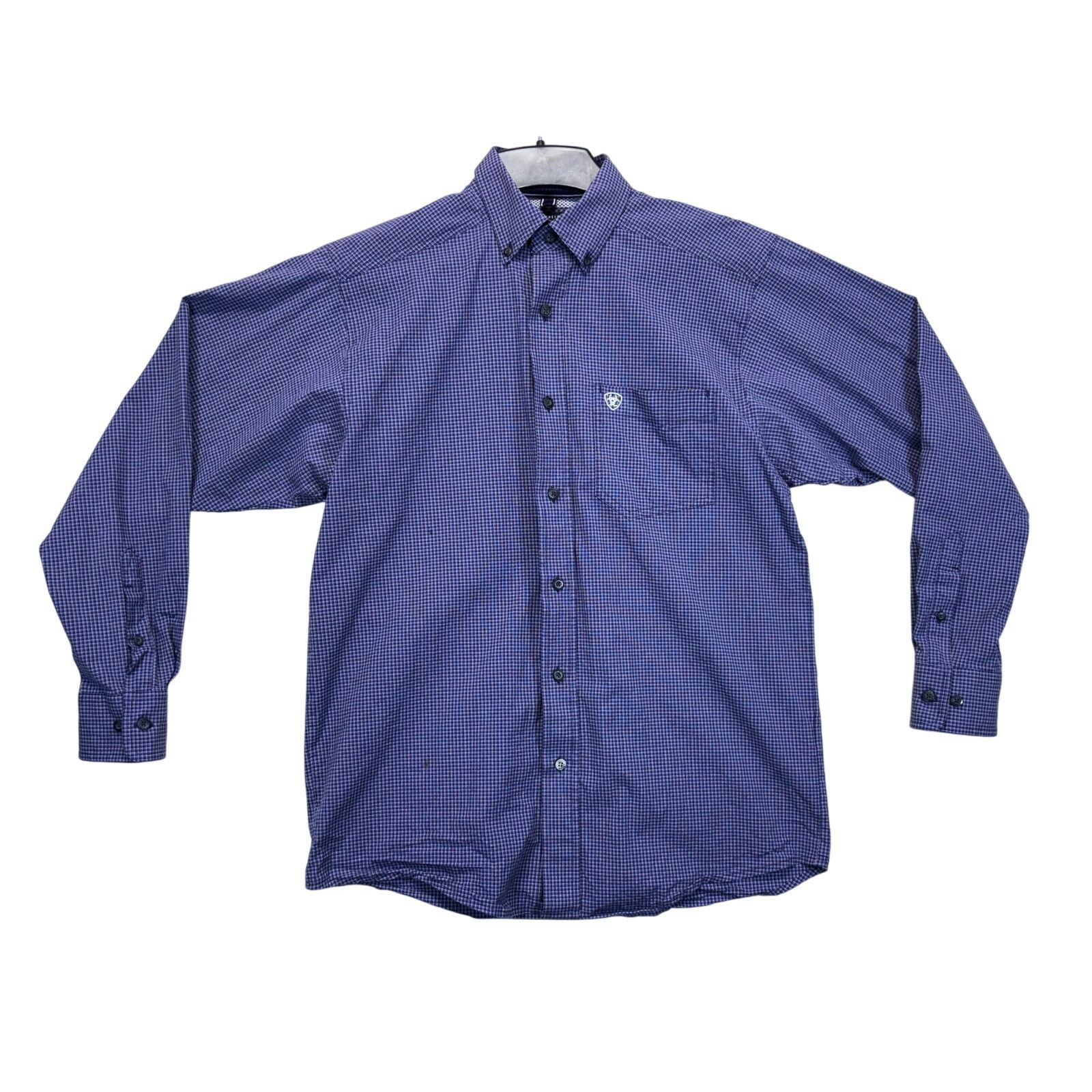 Ariat Ariat Pro Series Shirt Men's Small Blue Purple Plaid Stretch Size US S / EU 44-46 / 1 - 1 Thumbnail