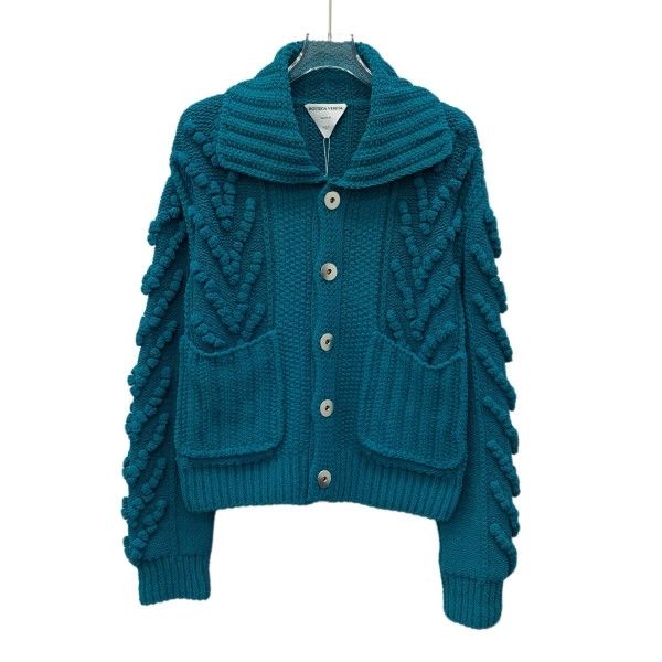 Bottega Veneta Bottega Veneta Textured Knit Cardigan Blue Size XS Size XS / US 0-2 / IT 36-38 - 1 Thumbnail