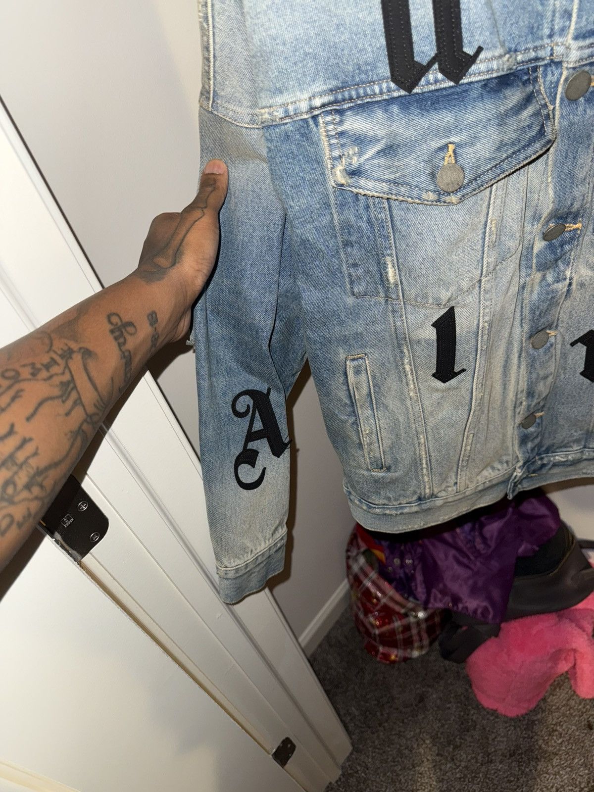 Palm Angels Palm Angels Logo Patch Denim Jacket Size US S / EU 44-46 / 1 - 4 Thumbnail