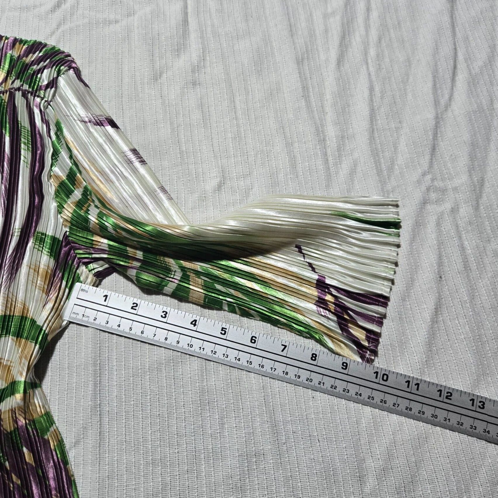 Vintage Magic Scarf Shirt Floral Mini Pleats Stretchy Top Adult Women's One Size Size ONE SIZE - 5 Thumbnail