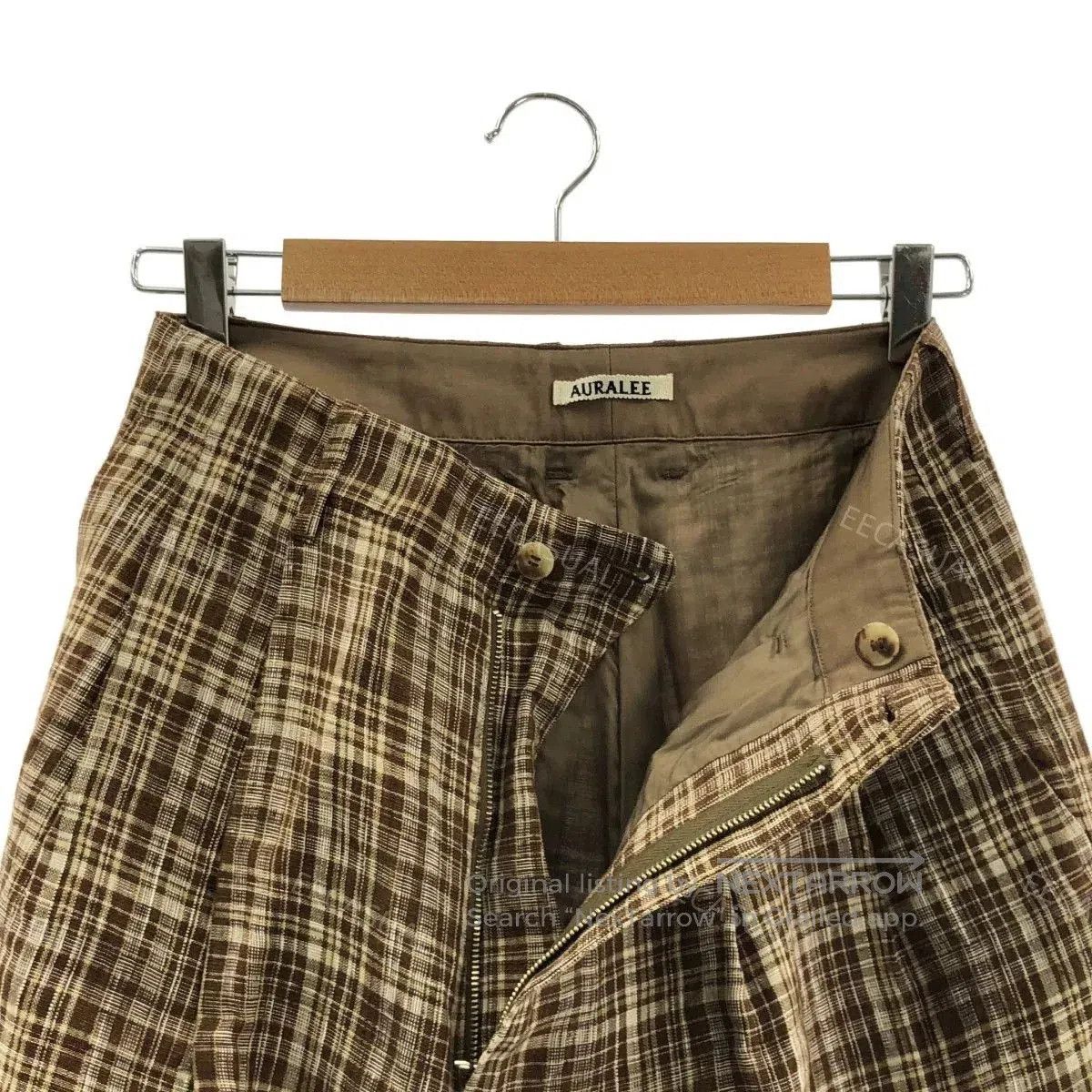 Auralee AURALEE Brown Linen Silk Plaid Pants. Size US 26 / EU 42 - 5 Thumbnail