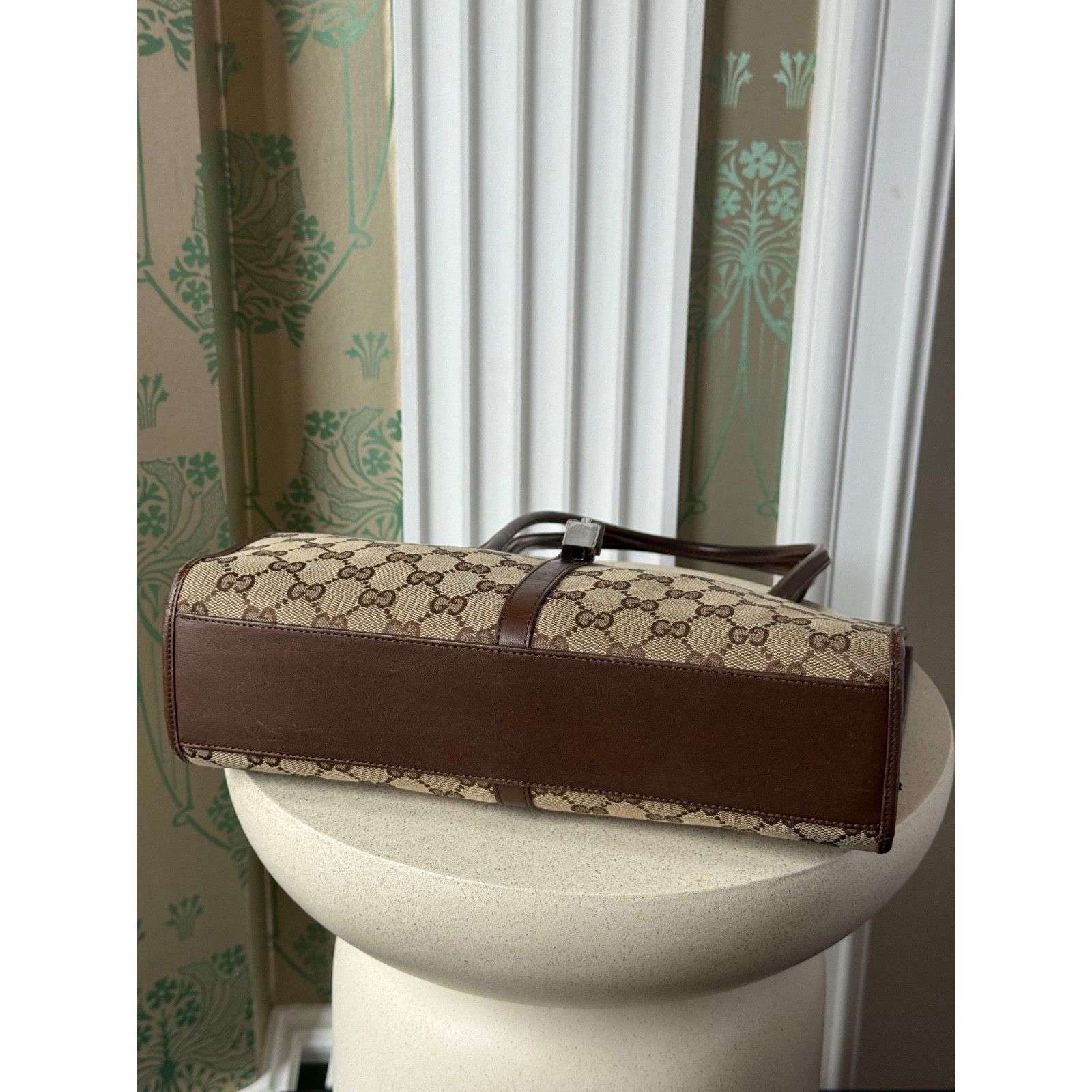 Gucci Gucci Monogram Jackie Canvas Beige Brown Shoulder Bag Size ONE SIZE - 11 Thumbnail