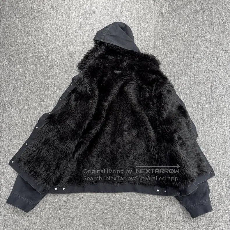 Balenciaga Balenciaga Fur denim jacket Size US M / EU 48-50 / 2 - 1 Thumbnail