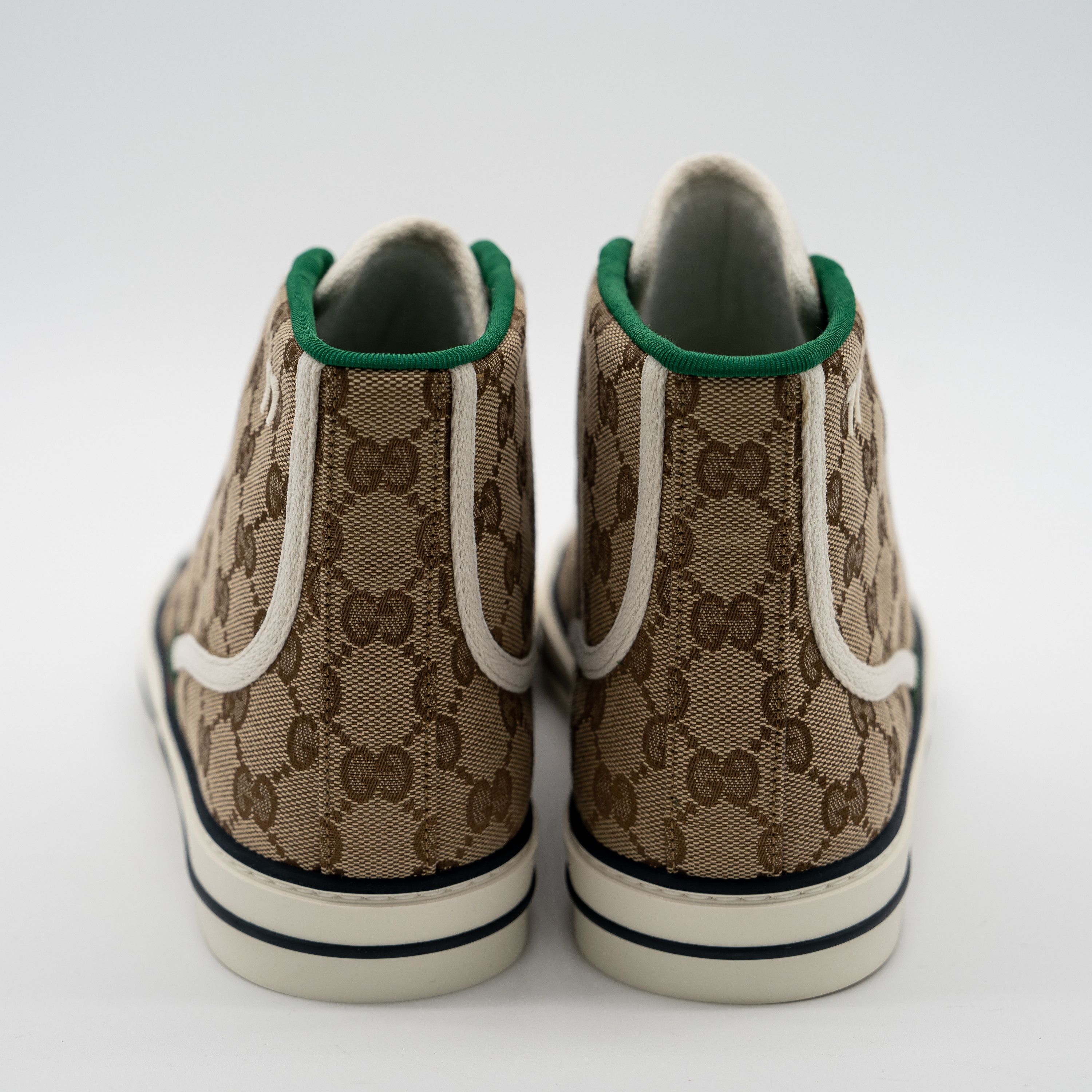 Gucci 42G Gucci GG Canvas Tennis 1977 Beige High Top Sneakers Size US 12 / IT 42 - 5 Thumbnail