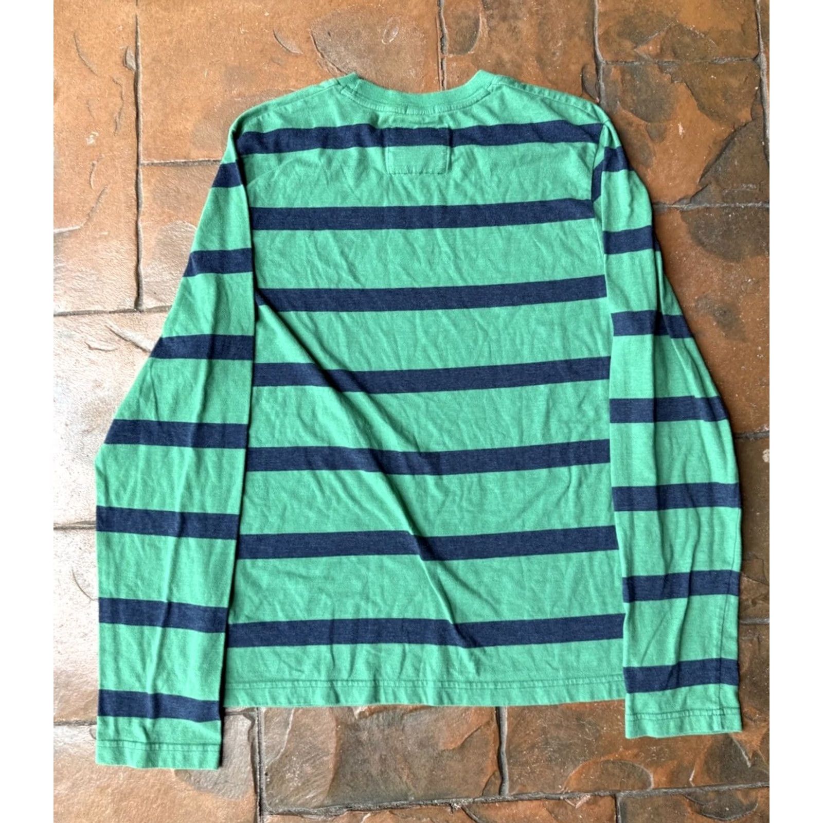 Abercrombie & Fitch VINTAGE Abercrombie & Fitch Muscle Striped Long Sleeve Shirt Mens Large Green Crew Neck Knit Cotton Logo No Size US L / EU 52-54 / 3 - 3 Thumbnail