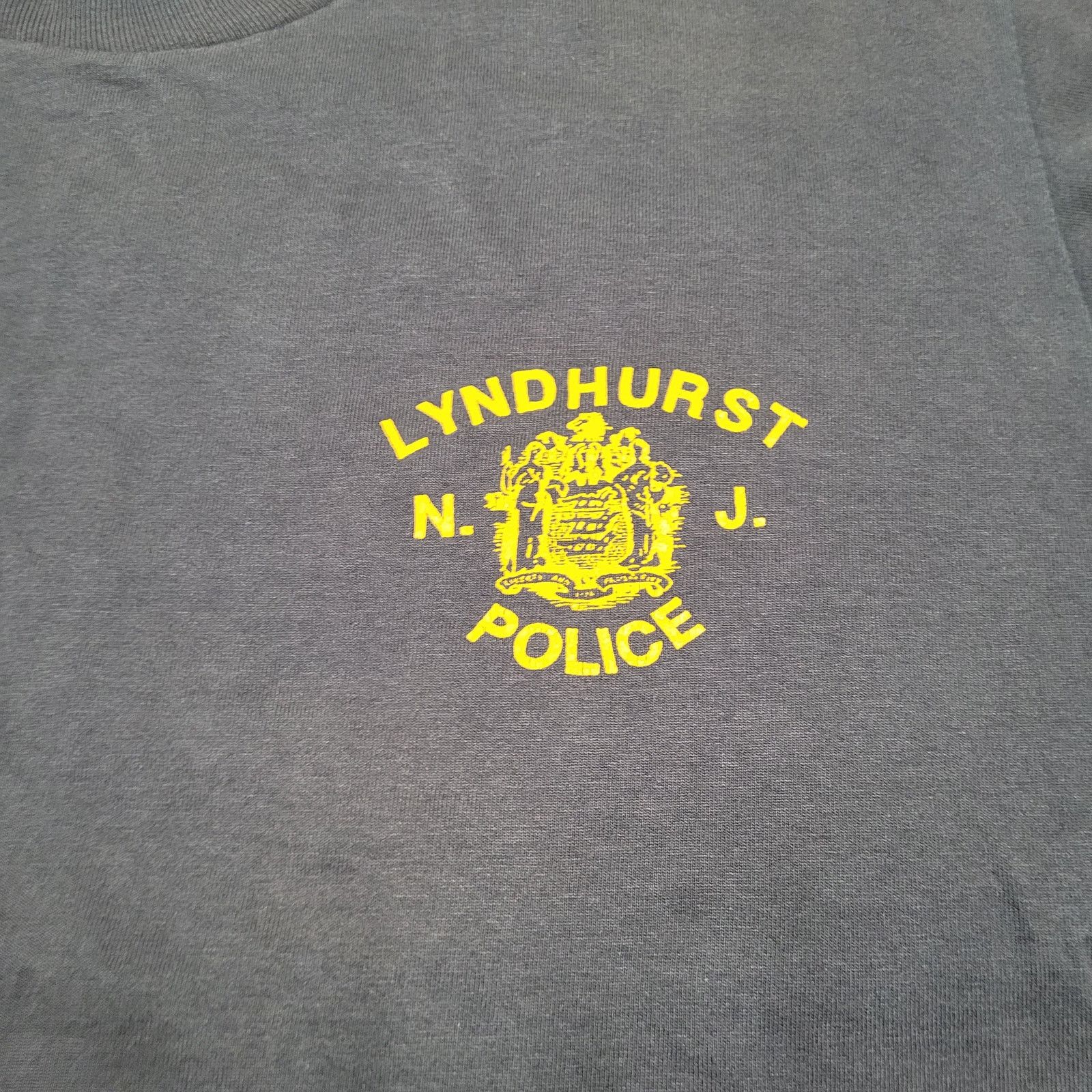 Fruit Of The Loom VTG 80s Lyndhurst NJ Police T-Shirt Large USA Single Stitch Size US L / EU 52-54 / 3 - 2 Thumbnail