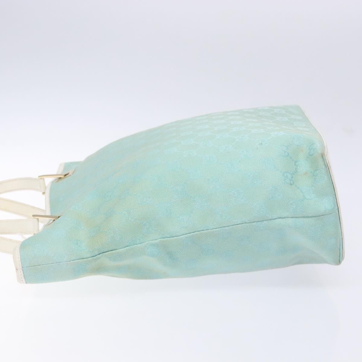 Gucci GUCCI GG Canvas Tote Bag Turquoise Blue Gold 002 002 Size ONE SIZE - 5 Thumbnail