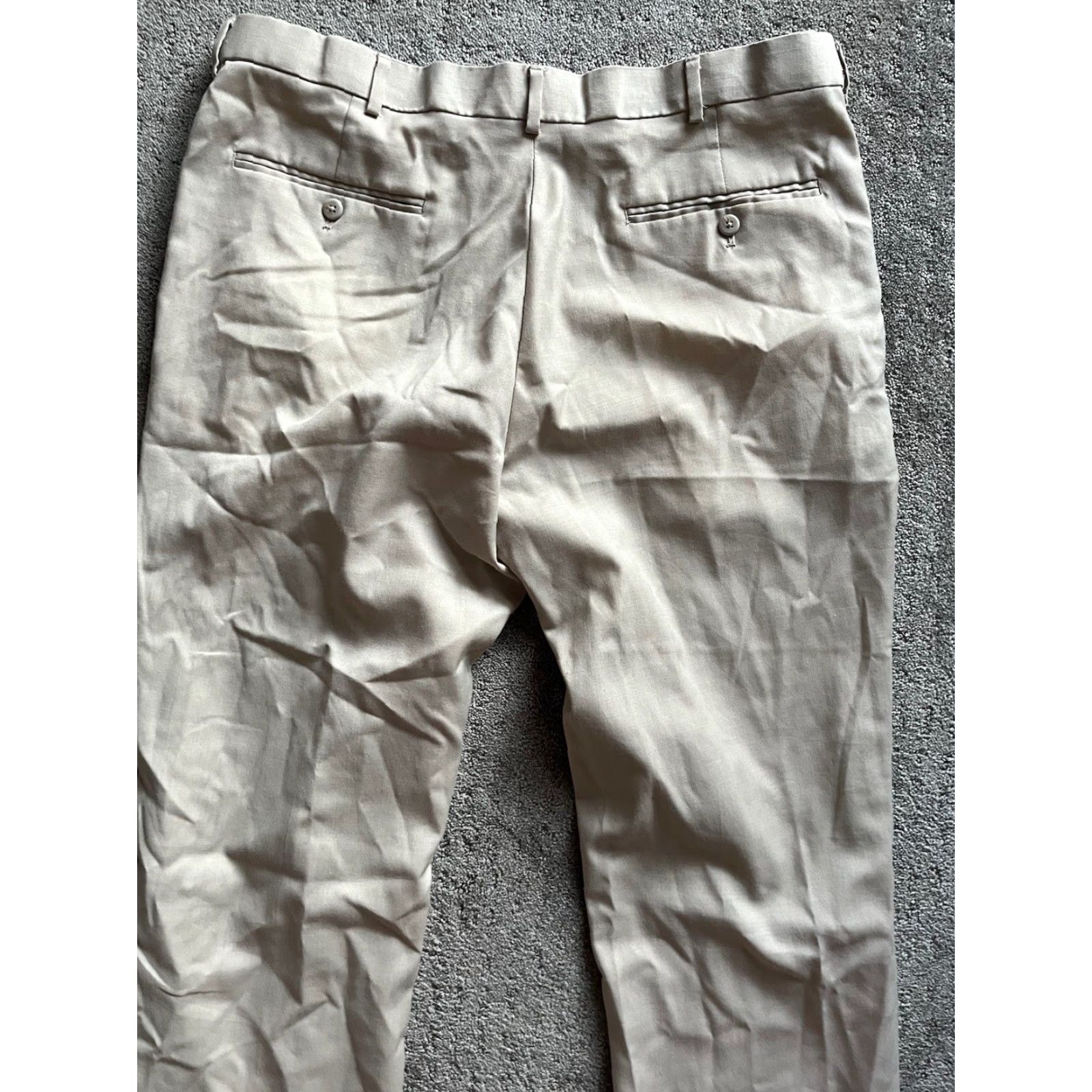 Stafford Stafford Dress Pants Men Beige Wool Blend 38x30 Classic Pockets Belt Loops Straight Leg Front Pleated Beige Size US 38 / EU 54 - 4 Thumbnail