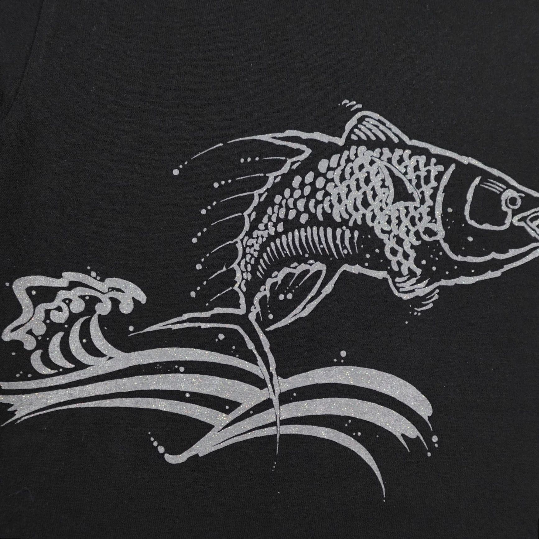 Vintage VINTAGE Murina Choi Fish T-Shirt Black Mens L Crew Neck 90s USA Graphic Print Short Sleeve Cotton Size US L / EU 52-54 / 3 - 4 Thumbnail