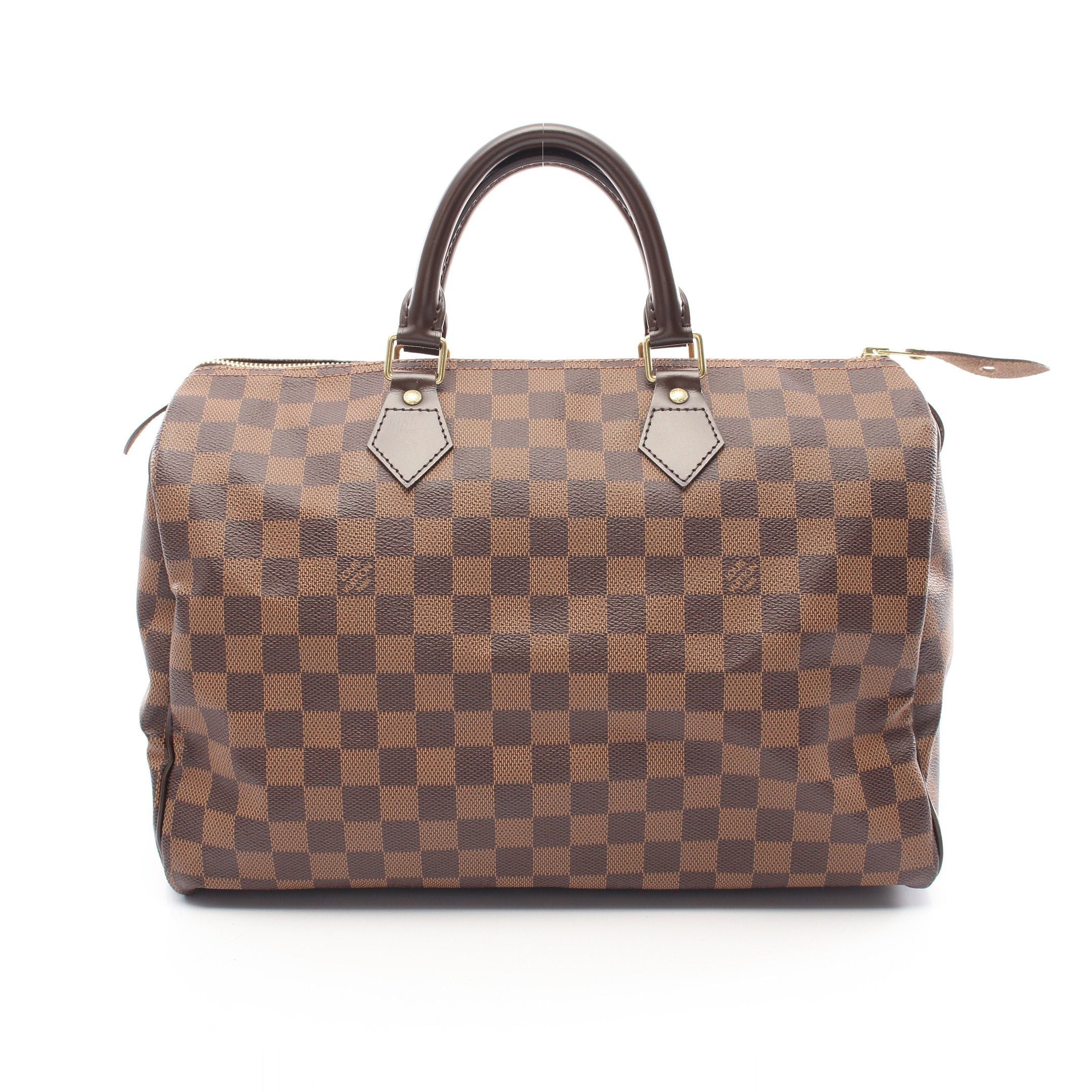 Louis Vuitton Louis Vuitton Speedy 35 Damier Ebene Handbag Leather Brown Size ONE SIZE - 1 Thumbnail