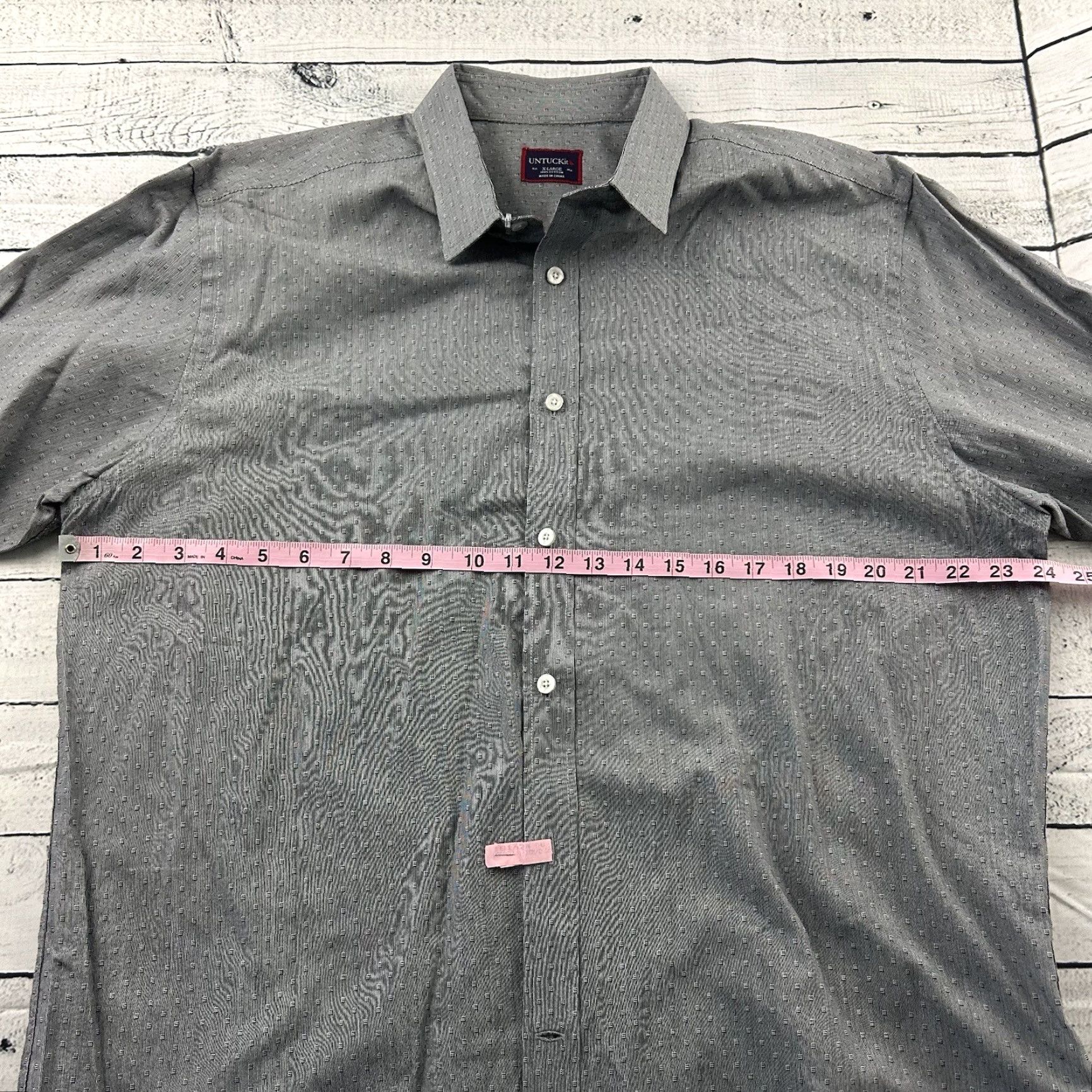 UNTUCKit UNTUCKit Long Sleeve Button-Up Shirt Mens XL Gray Size US XL / EU 56 / 4 - 4 Thumbnail