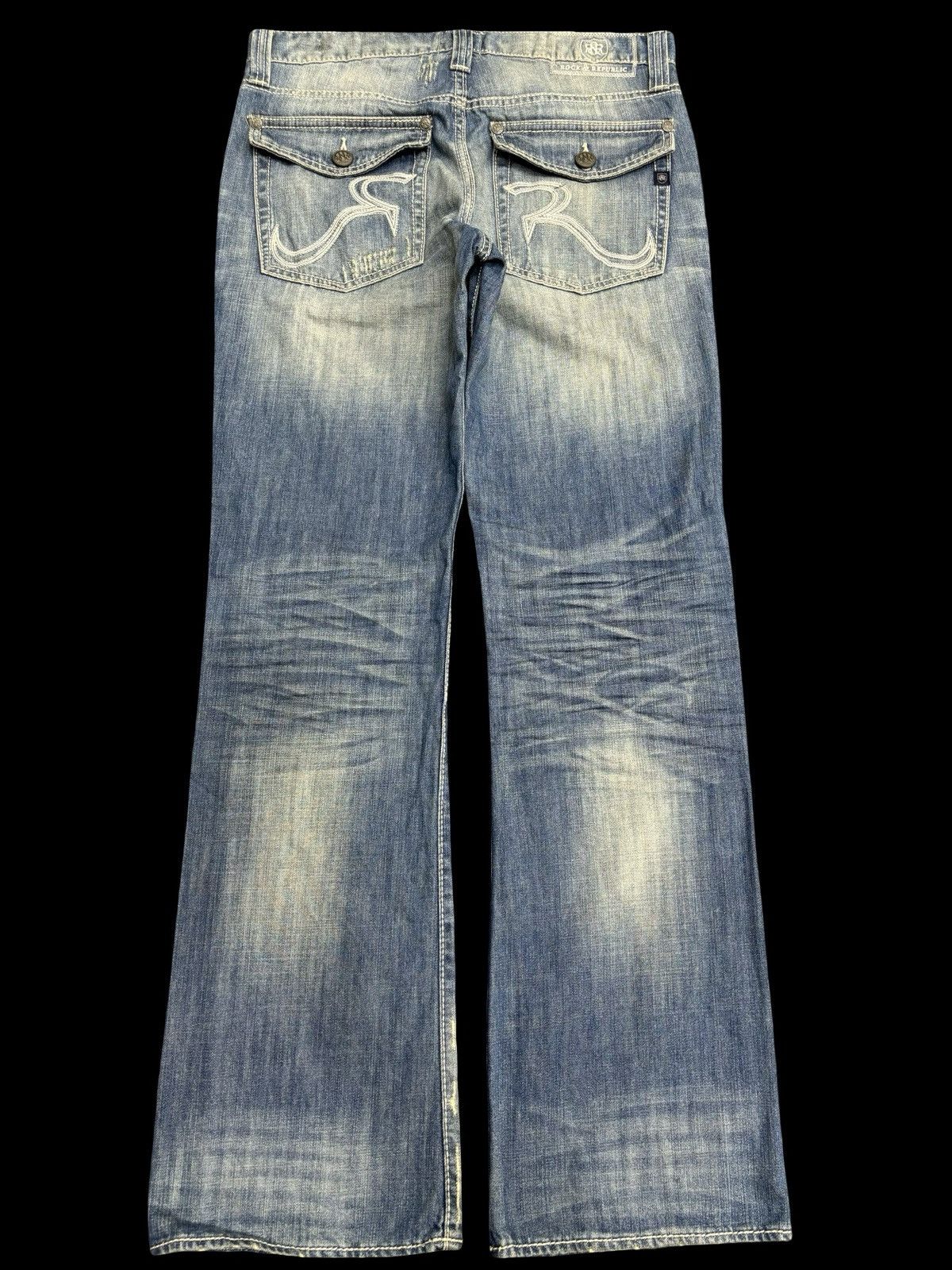 Rock & Republic 💥Sick Distressed 90s Style Rock Republic Flare Denim F502 Size US 34 / EU 50 - 2 Thumbnail
