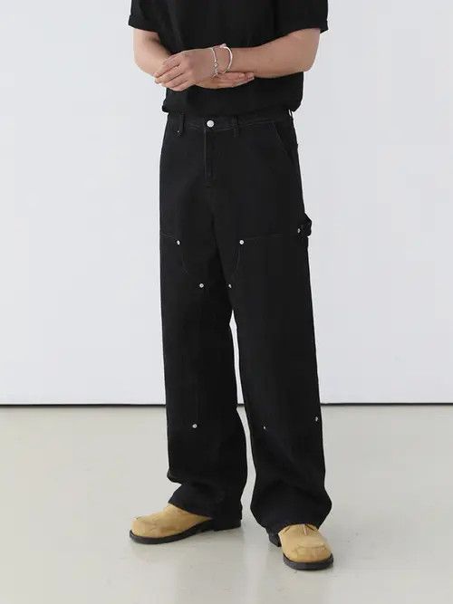 VIBE Baggy Black Flared Denim Jeans Size US 30 / EU 46 - 2 Thumbnail
