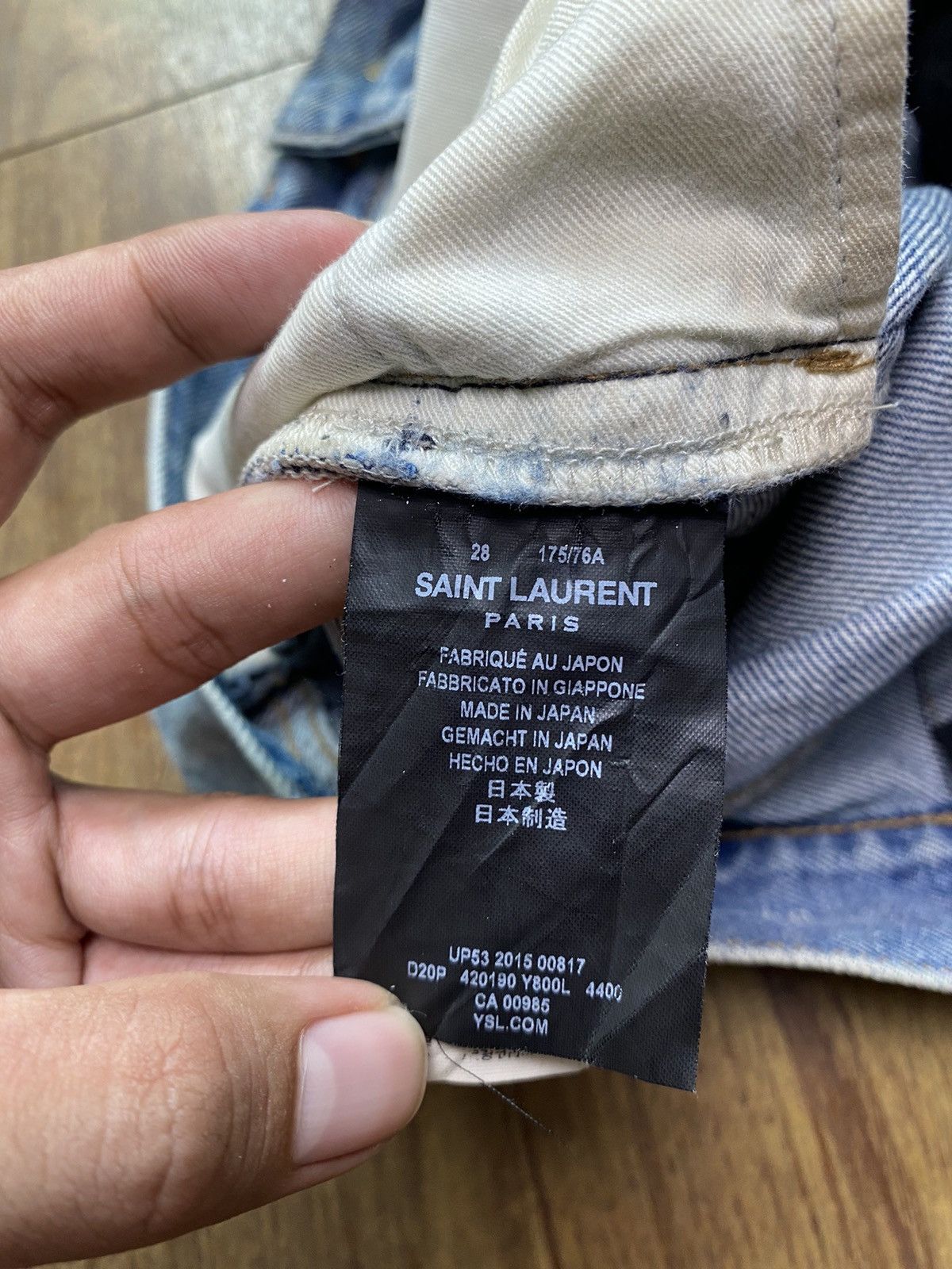 Hedi Slimane × Saint Laurent Paris Saint Laurent D01 Blue Washed Jeans Size US 29 - 8 Thumbnail