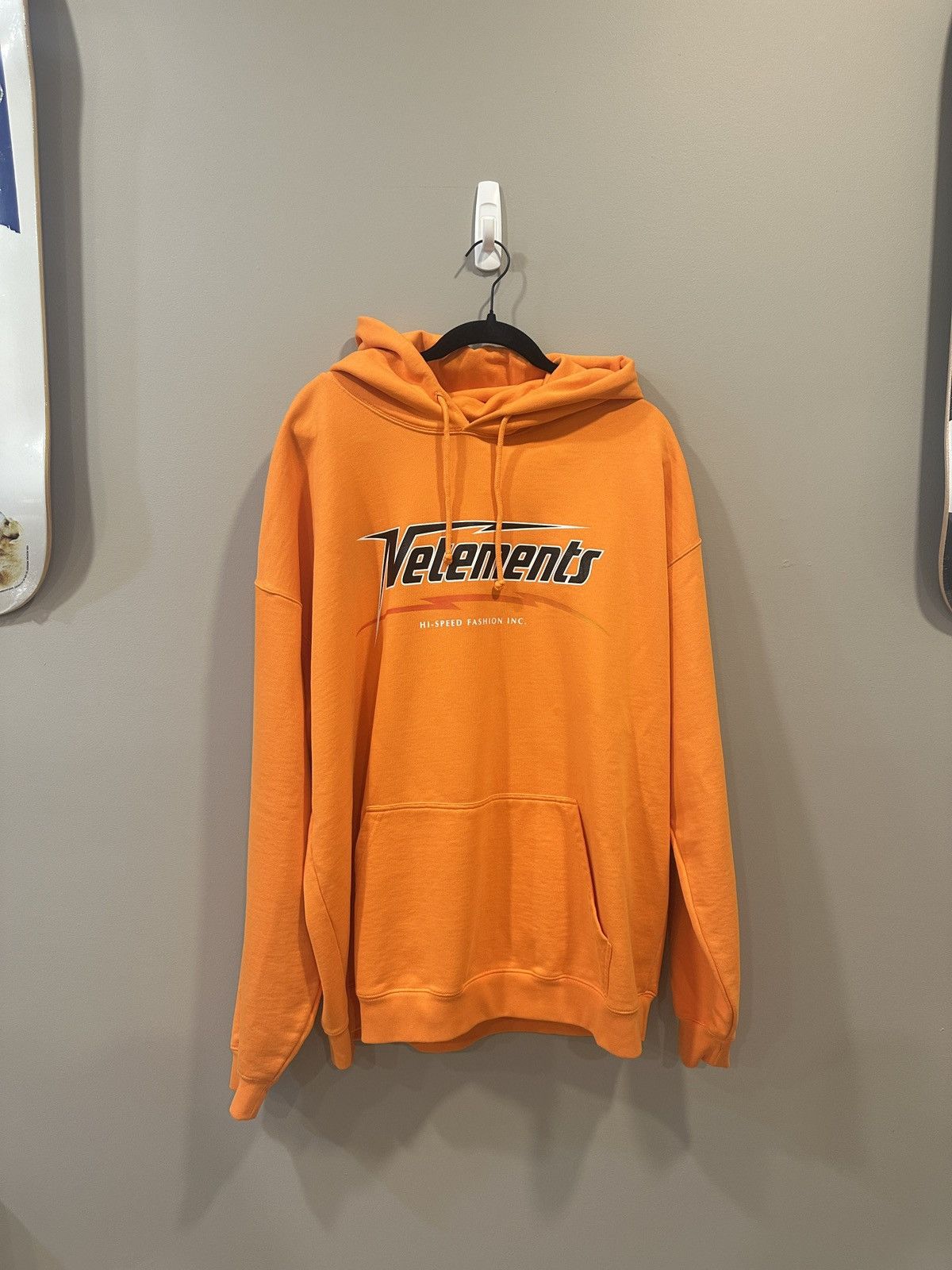 Vetements オレンジ パーカー HI-SPEED VETEMENTS HI-SPEED HOODIE S COTTON Orange PRINT UA53HD500O
