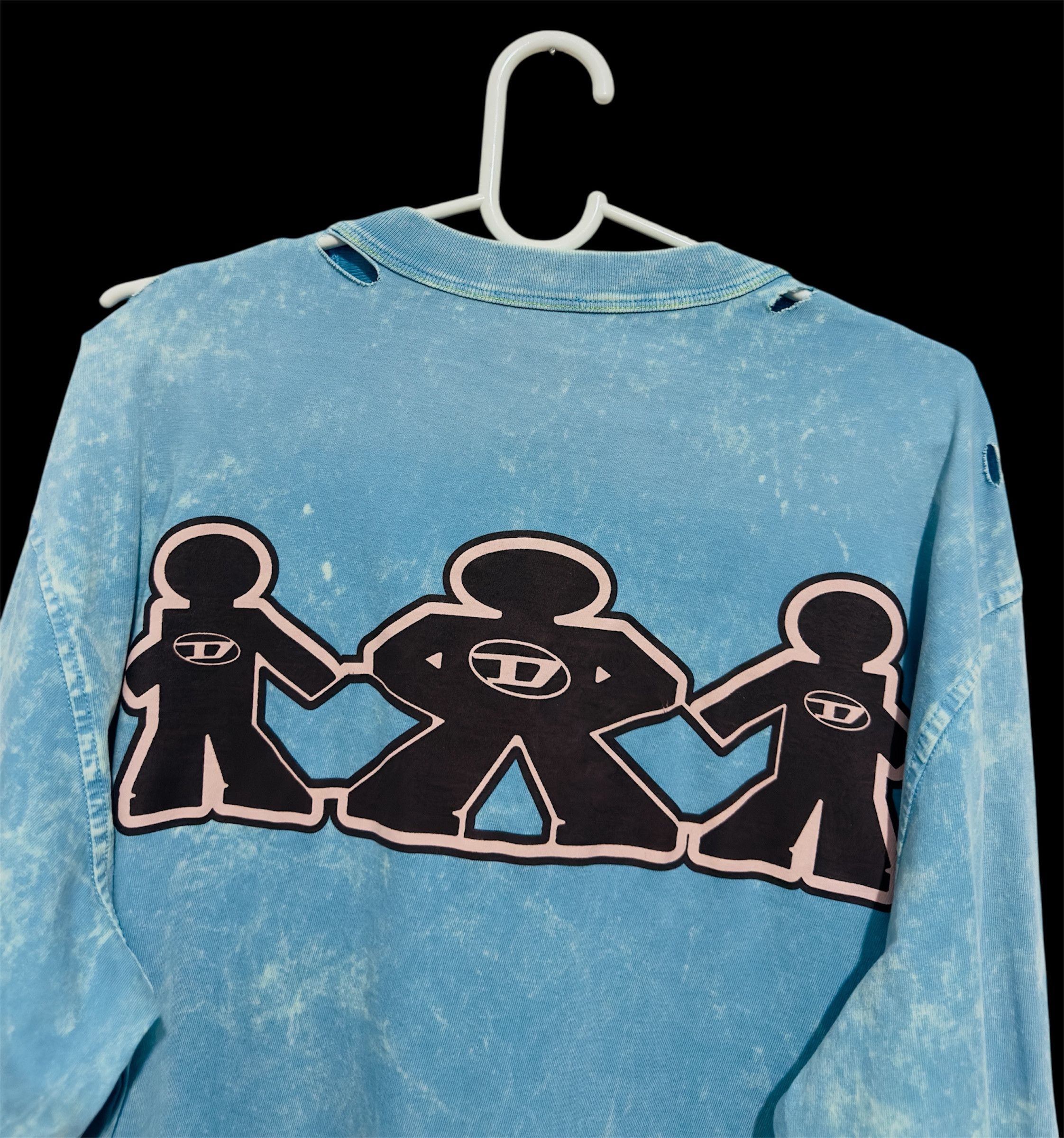 Diesel Acid-wash long-sleeve T-shirt in Blue Size US M / EU 48-50 / 2 - 4 Thumbnail