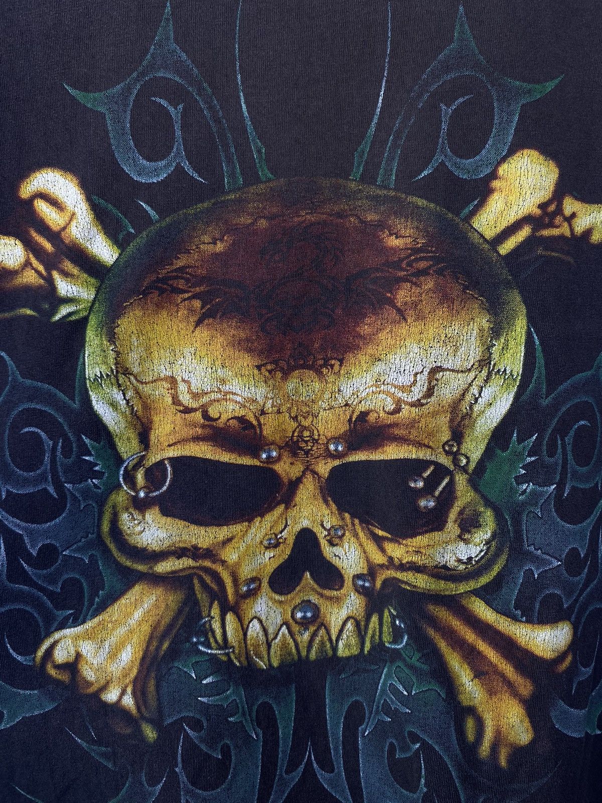 Vintage Rare Faded Vintage Skull Fullprint Long Sleeve Band Tees Size US L / EU 52-54 / 3 - 7 Thumbnail