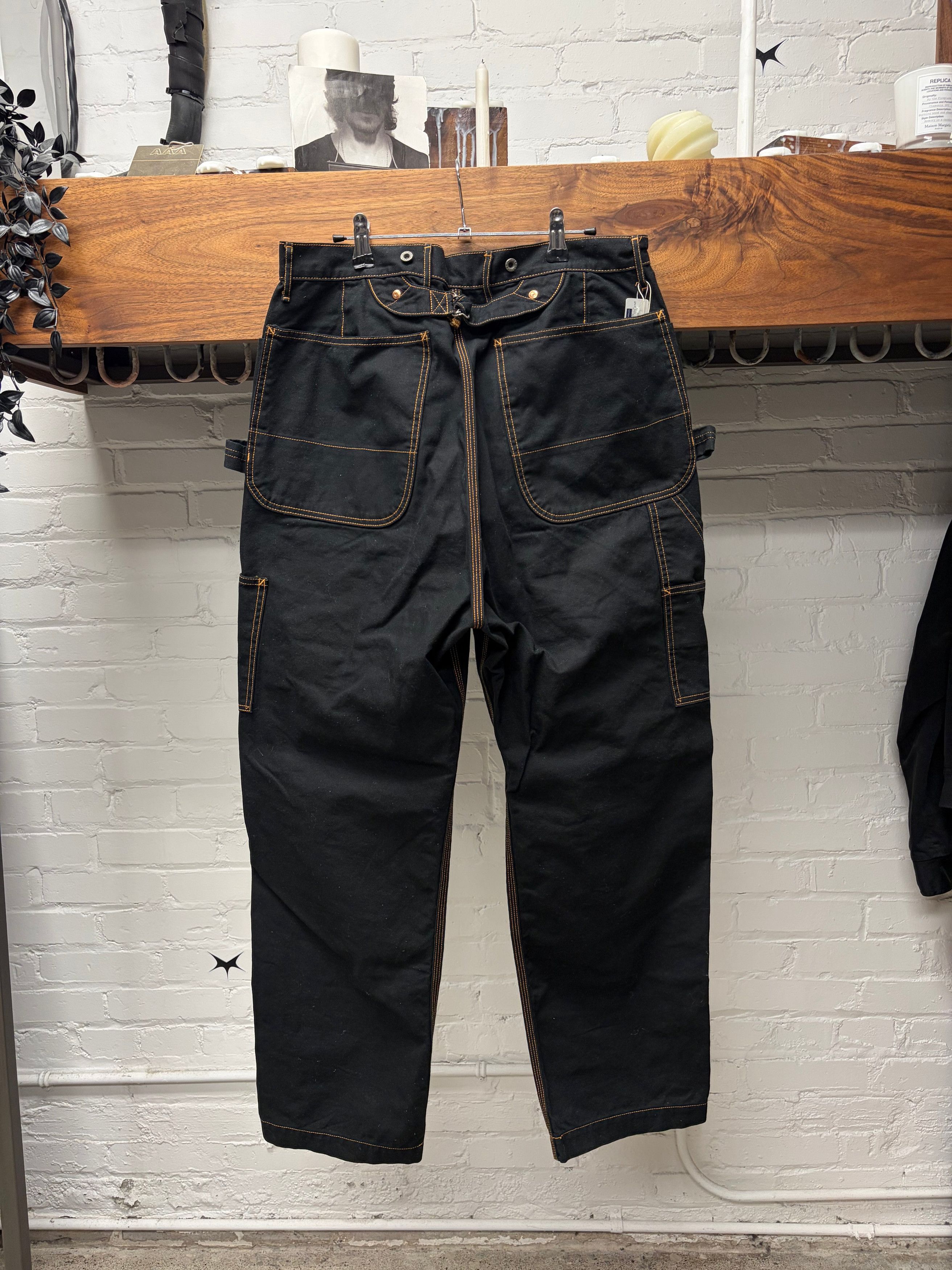 Kapital Kapital Light Canvas ‘Lumbar’ Black Double Knee Carpenter Pants Size US 32 / EU 48 - 3 Thumbnail