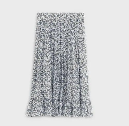 image of Celine O1W1Db10324 Midi Skirt In Blue/off White in Blue Off White, Women's (Size 38)