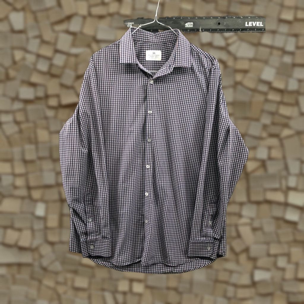 Mizzen+Main Mizzen+Main Gingham Check Shirt 2XL Mens Long Sleeve Spread Collar Classic Pattern Multicolor Button-Up Mens Size US XXL / EU 58 / 5 - 1 Thumbnail