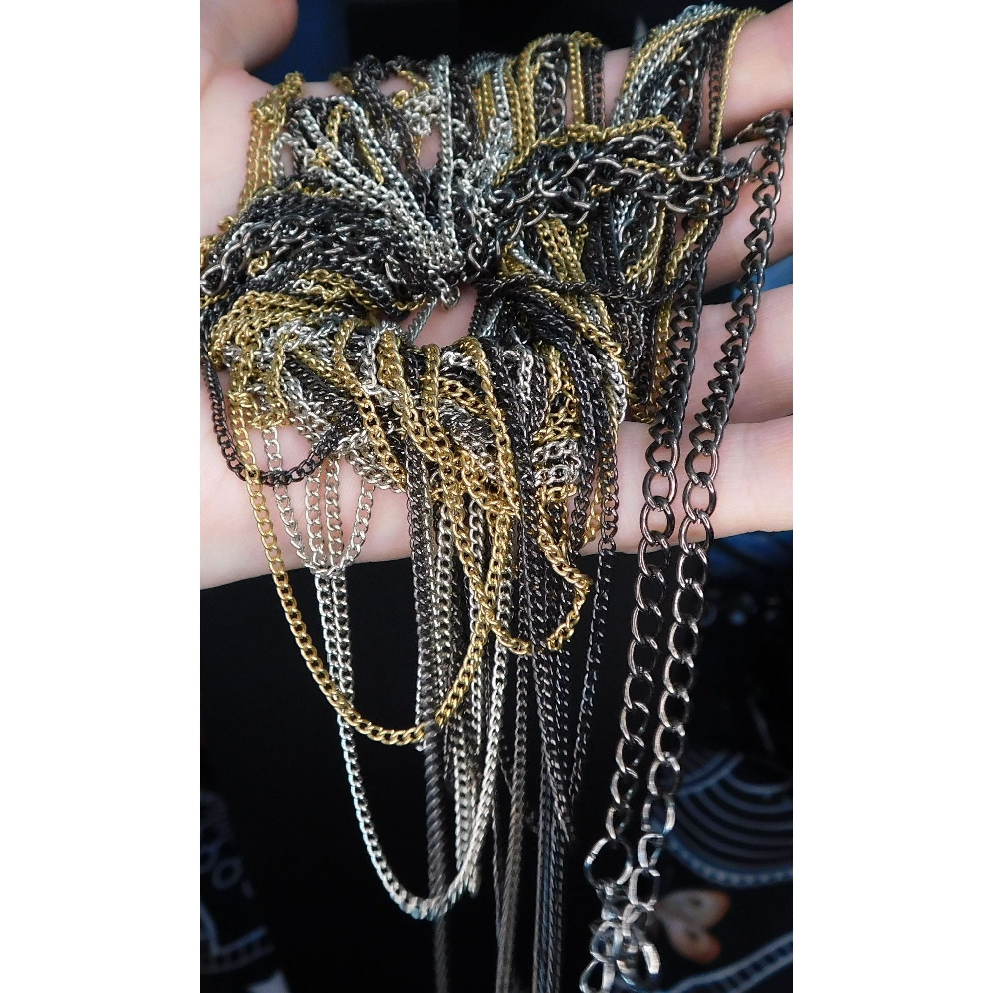 Other Glam Rock Multi Metallic Layered Chain Necklace Size ONE SIZE - 3 Thumbnail