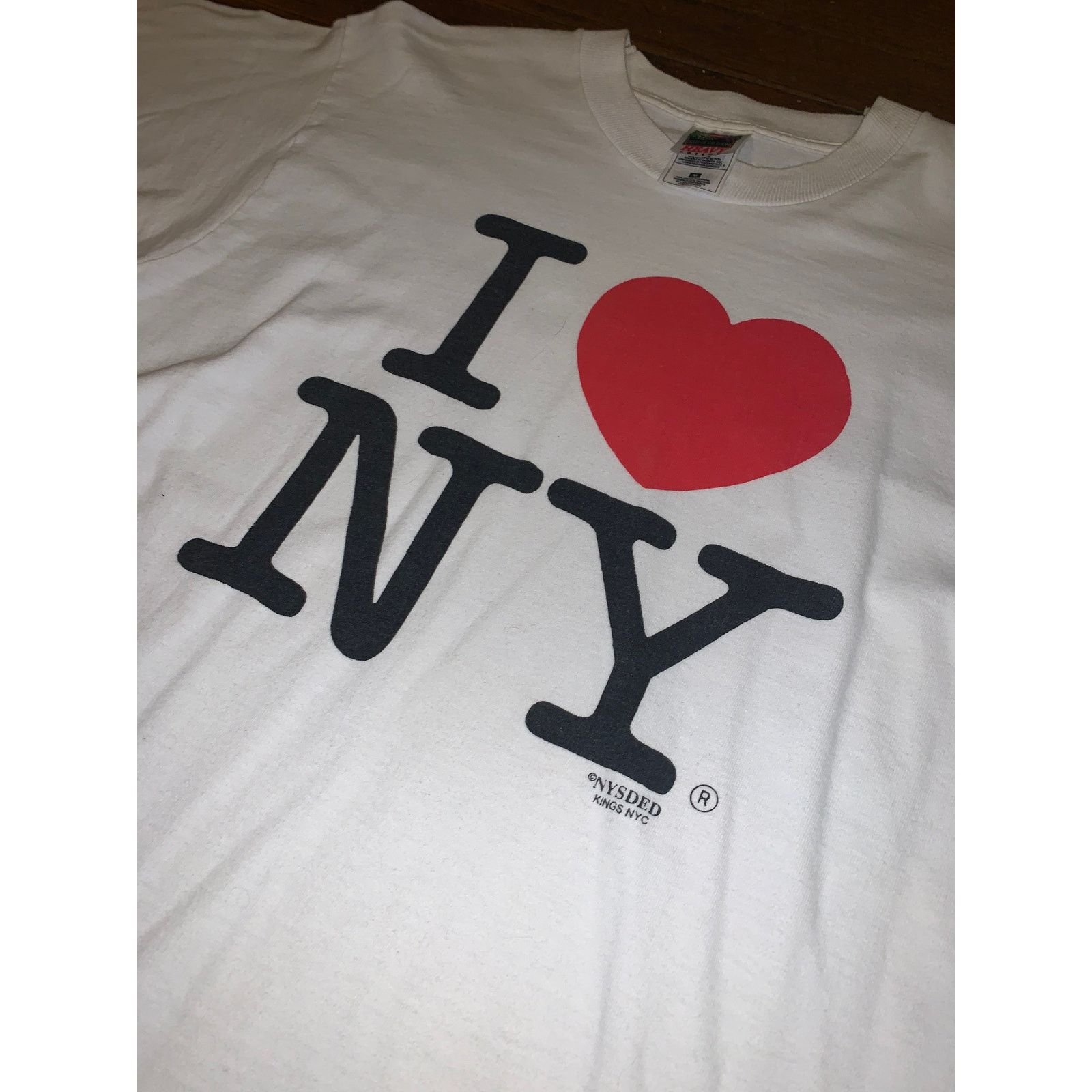 Fruit Of The Loom × Vintage I ❤️ NY Single Stitch T-Shirt White Medium Fruit of the Loom Size US M / EU 48-50 / 2 - 2 Thumbnail